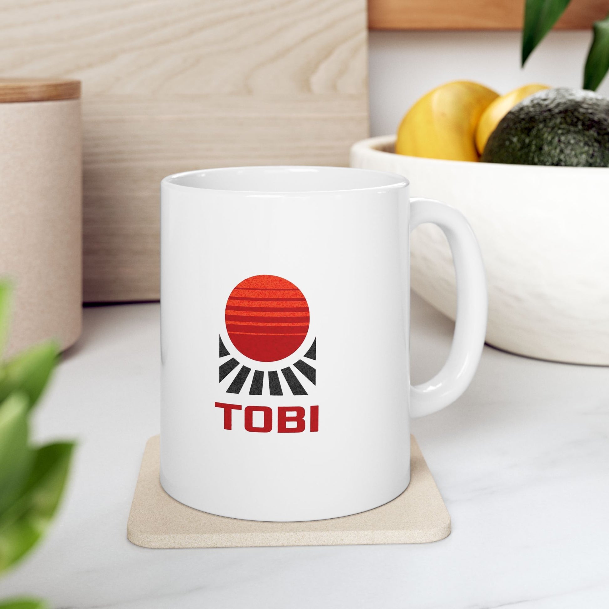Ceramic Mug - TobiBrand Sunrise Logo Coffee Cup (11oz & 15oz) - TobiBrand