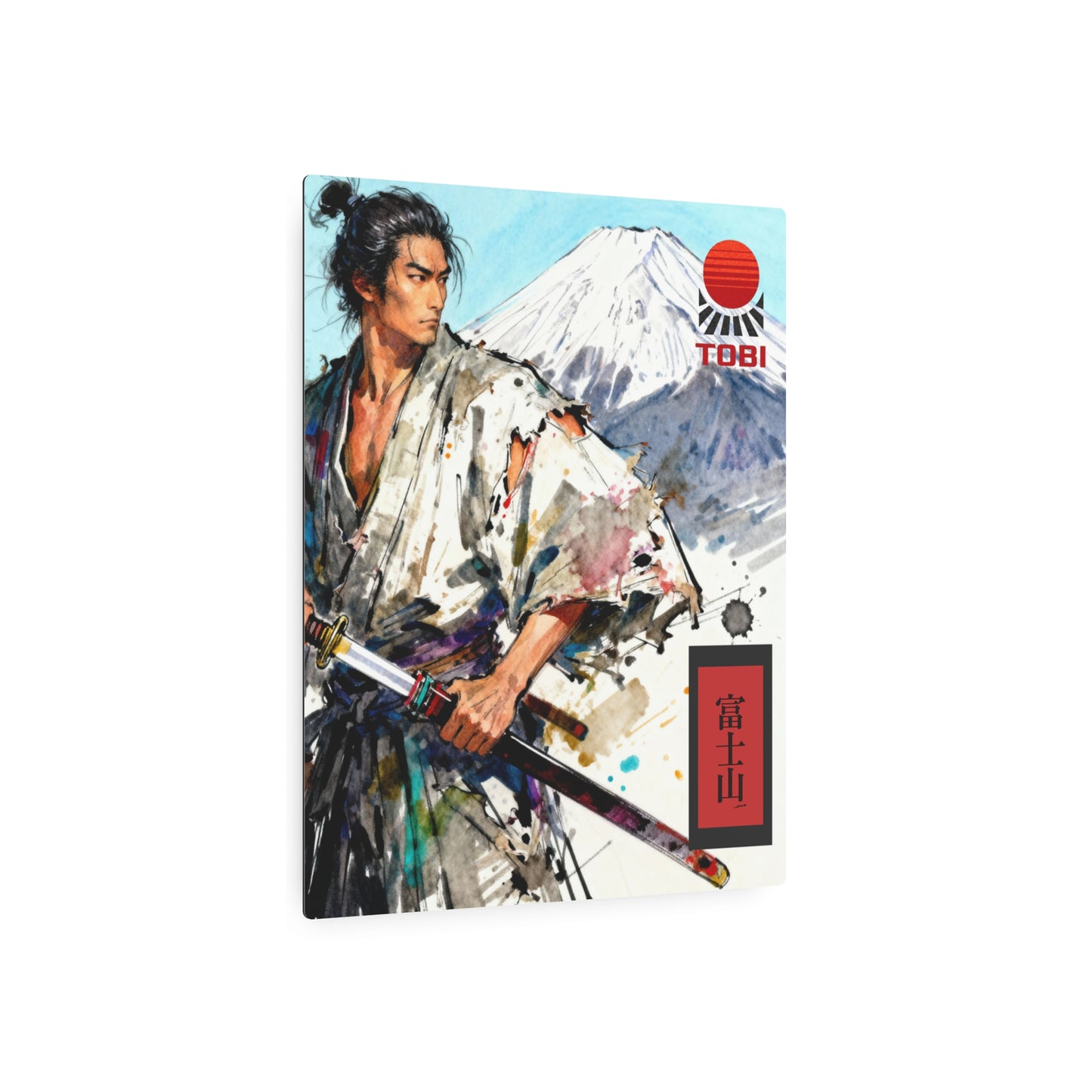 Ronin Mt. Fuji Metal Art Sign — Mount Fuji Warrior Wall Decor - Eyrian