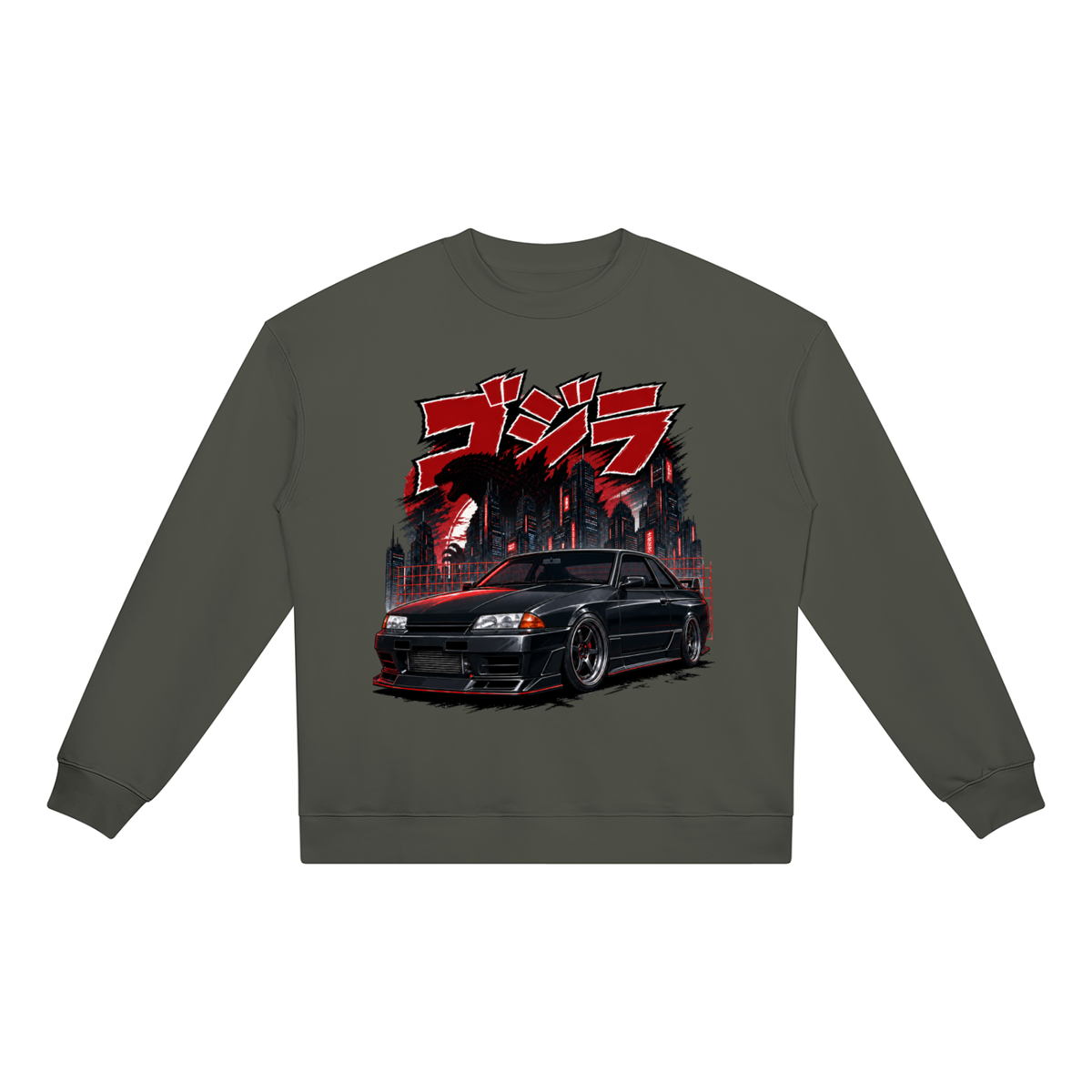 gtr,r32,skyline,godzilla,anime,jdm,tobibrand,japanese,carculture,streetwear,sweatshirt,gift
