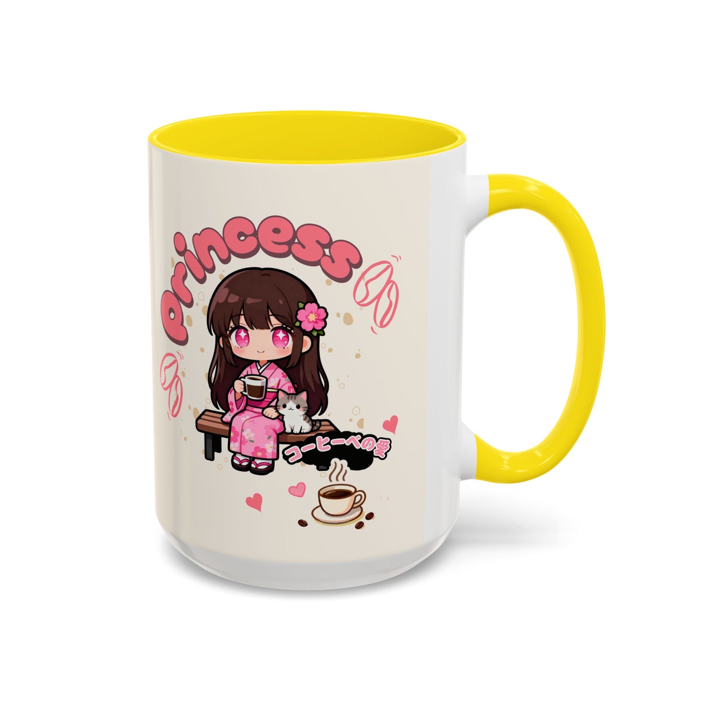 Princess Coffee Mug — Cute Kawaii Girl Design (11/15oz) - TobiBrand