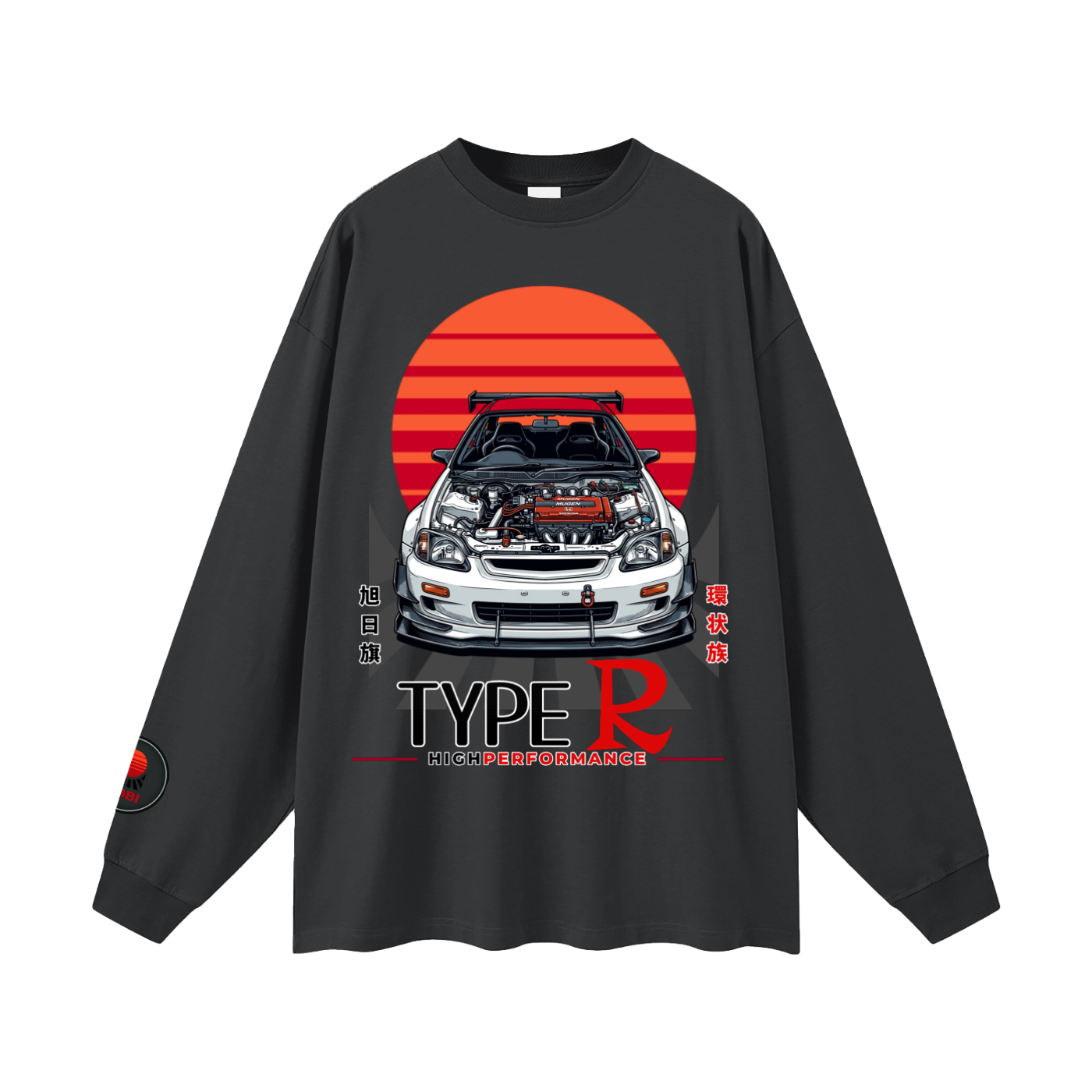 typeR,jdm,tobibrand,cars,anime,japanese,gift,unisex,graphictee,longsleeve,okatu