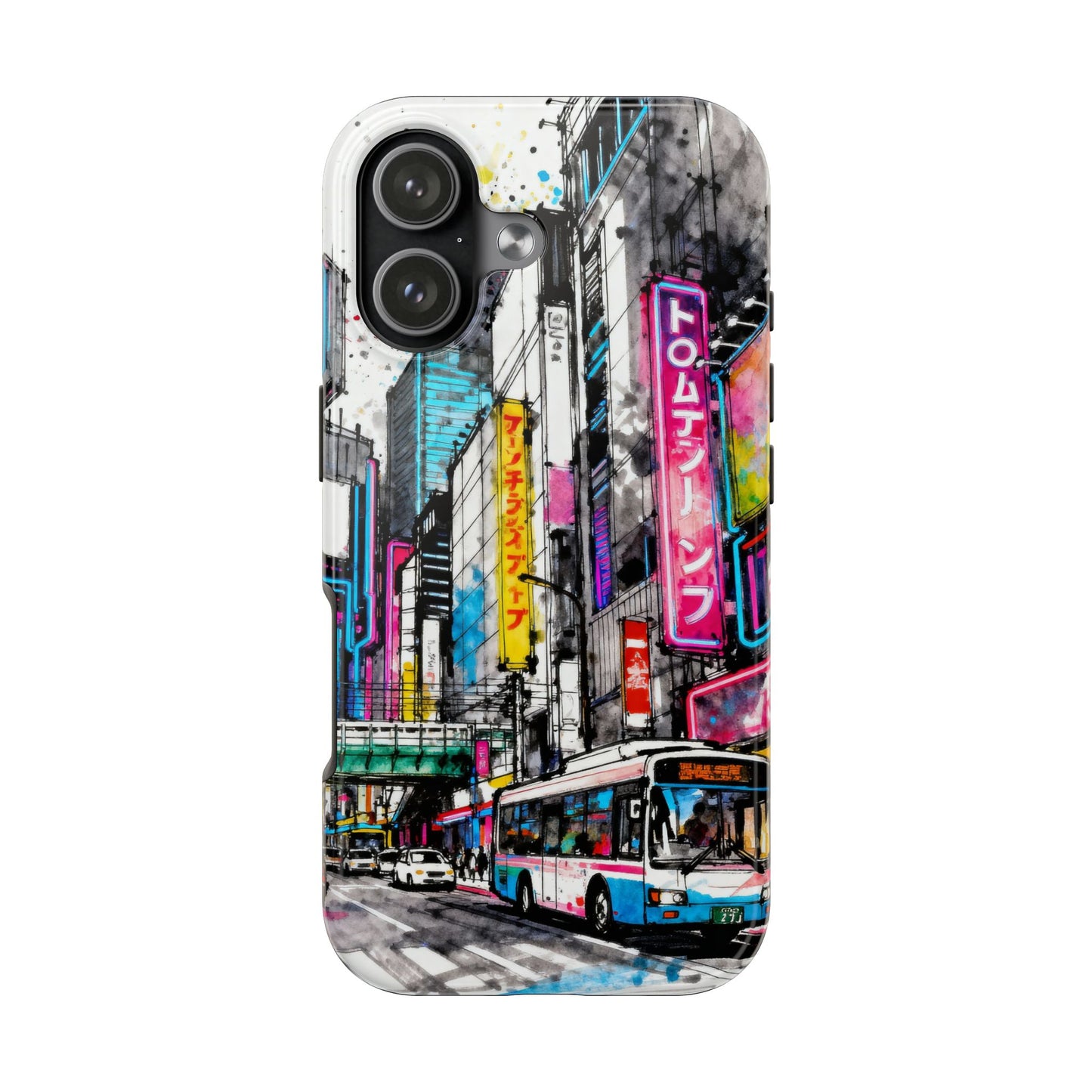 Tokyo City Street Tough Phone Case — Japanese Urban Art iPhone Cover - Eyrian