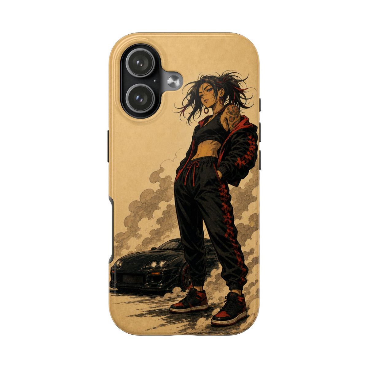 Street Racer Girl Tough Phone Case — Anime-Inspired Protective iPhone Cover - TobiBrand