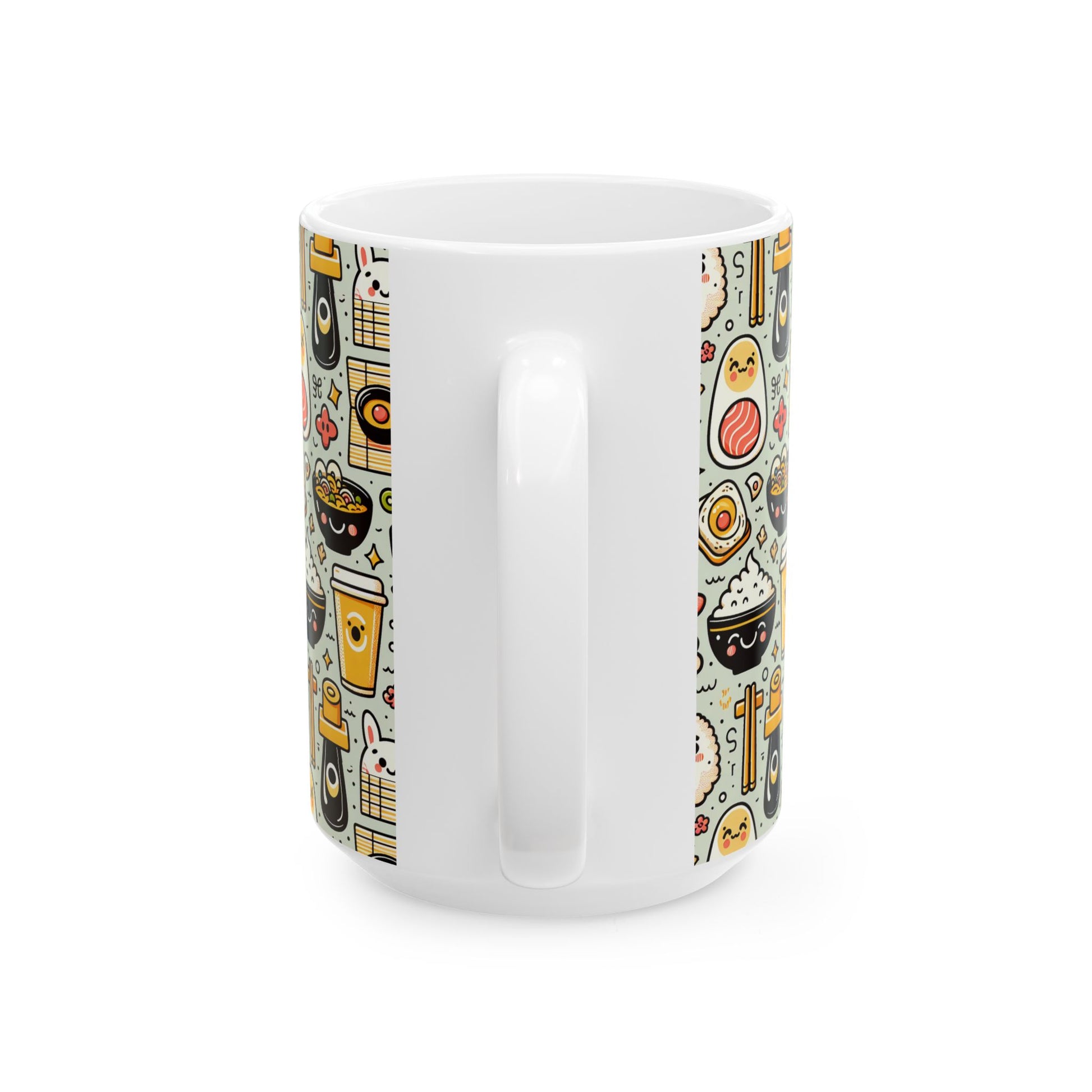 Kawaii Sushi & Bento Pattern Ceramic Mug (11oz/15oz) - Eyrian