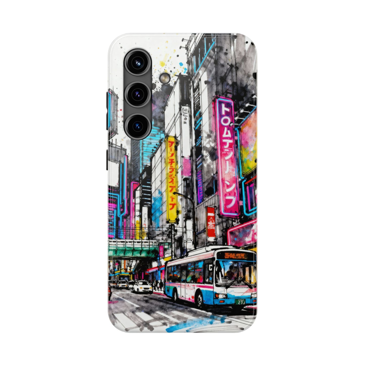 Tokyo City Street Tough Phone Case — Japanese Urban Art iPhone Cover - Eyrian