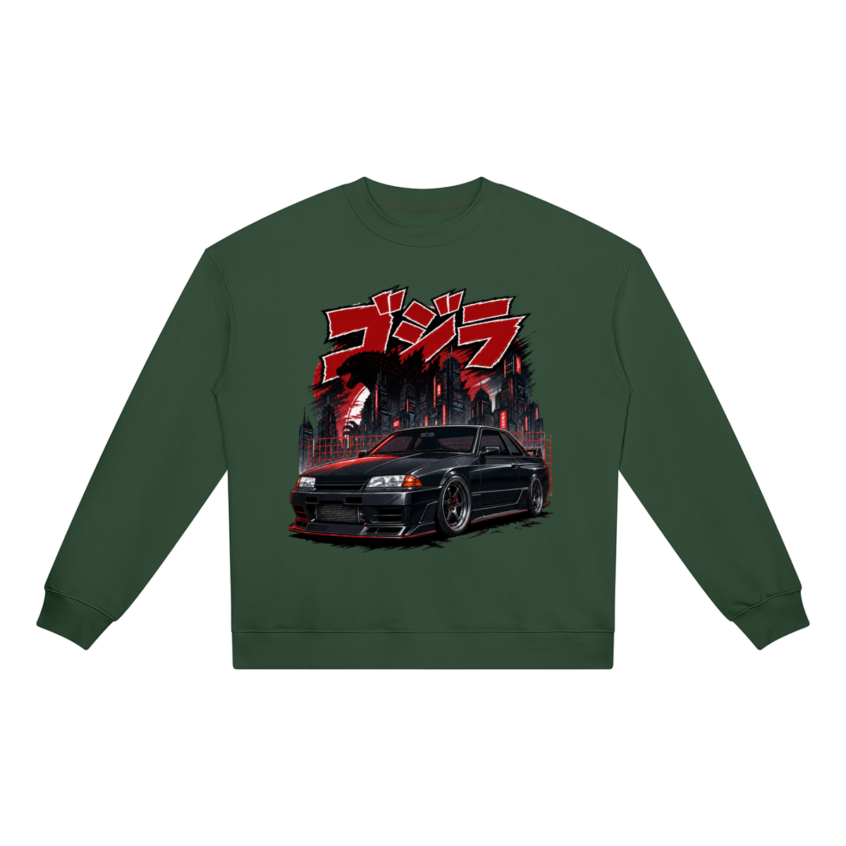 gtr,r32,skyline,godzilla,anime,jdm,tobibrand,japanese,carculture,streetwear,sweatshirt,gift