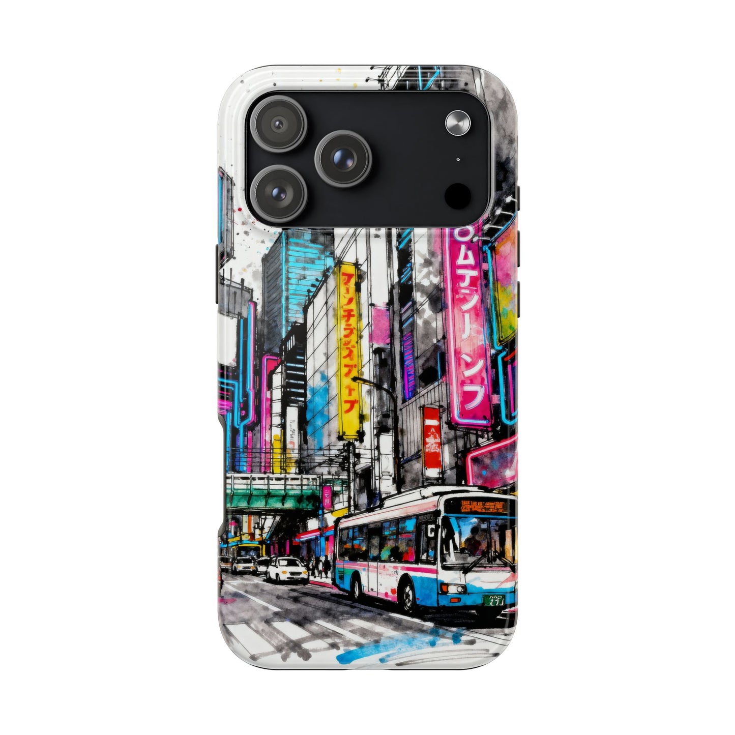 Tokyo City Street Tough Phone Case — Japanese Urban Art iPhone Cover - Eyrian