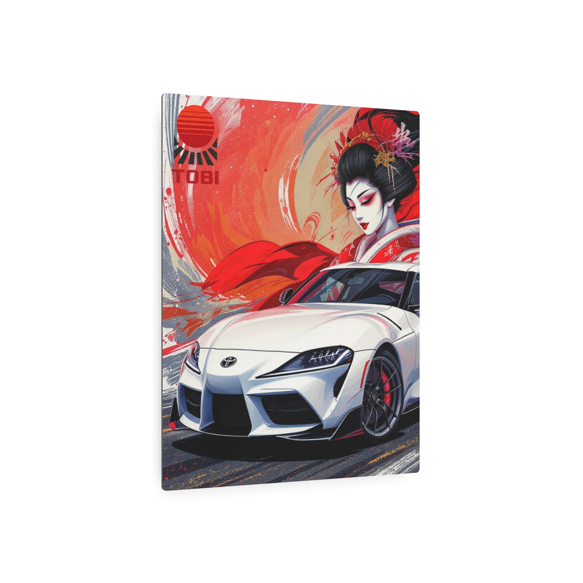 Geisha Supra Metal Art Sign — Japanese Car Racing Wall Decor - Eyrian