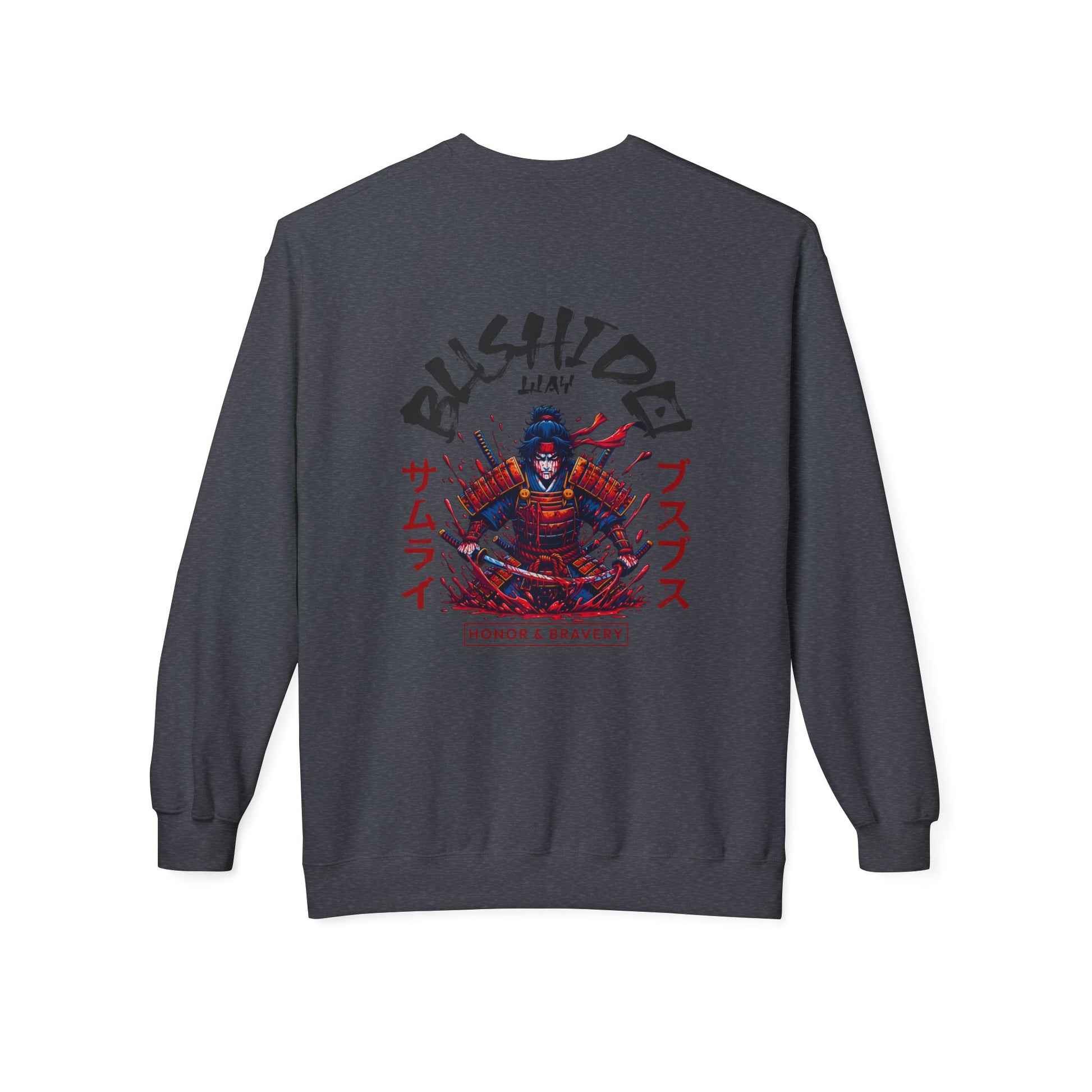 Bushido Honor & Bravery Unisex Fleece Crewneck Sweatshirt - TobiBrand