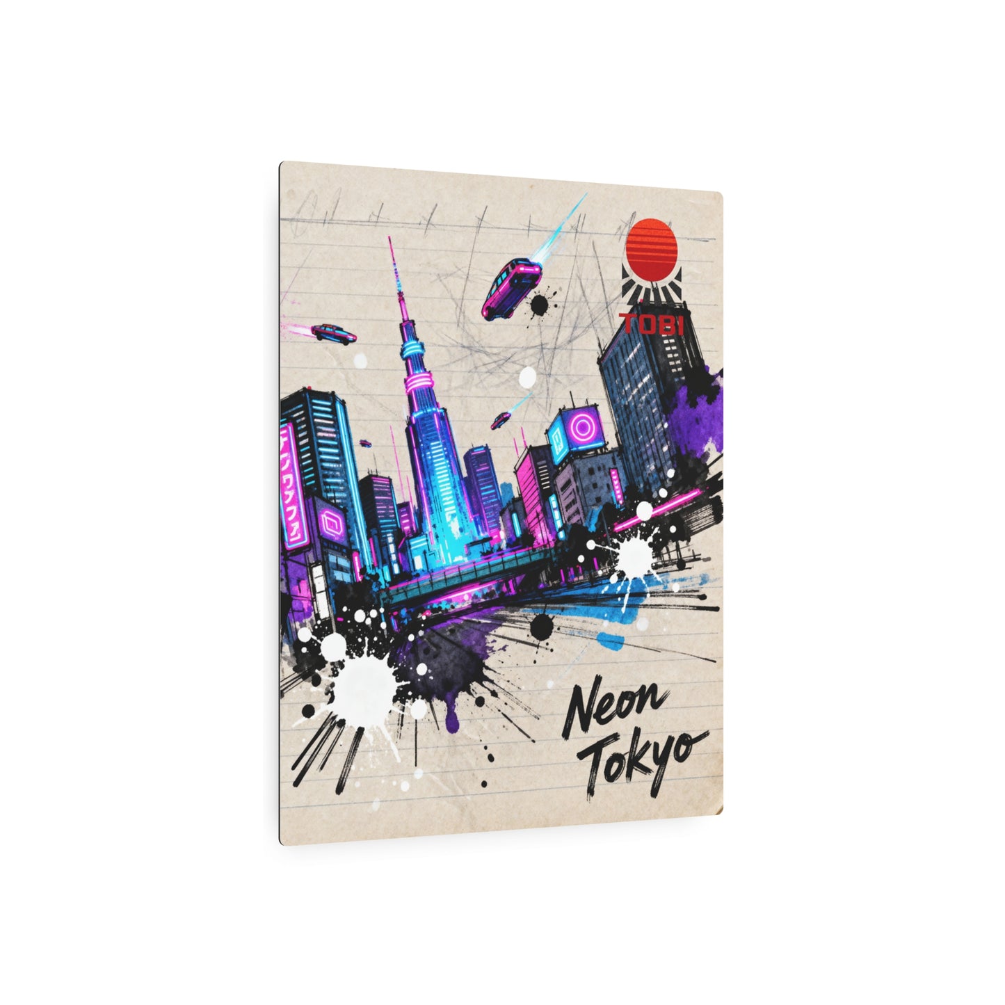 Neon Tokyo Metal Art Sign — Retro Cyberpunk City Wall Decor - Eyrian