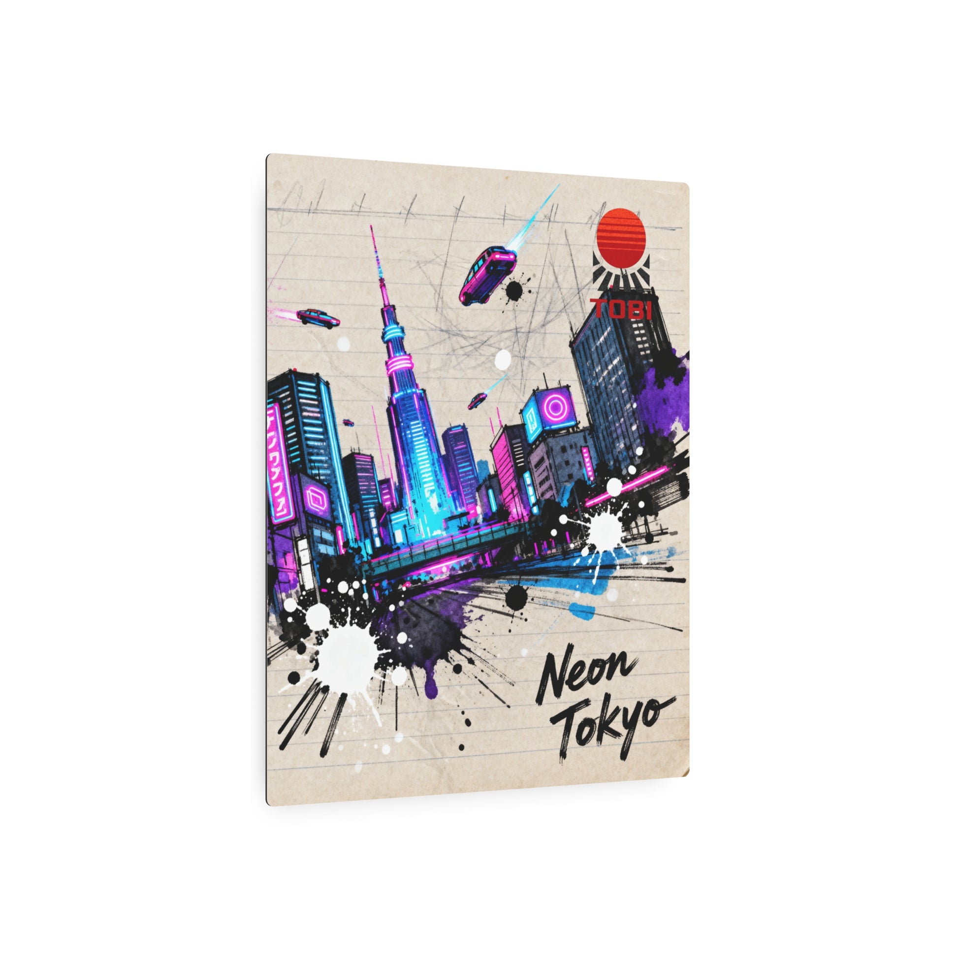 Neon Tokyo Metal Art Sign — Retro Cyberpunk City Wall Decor - Eyrian