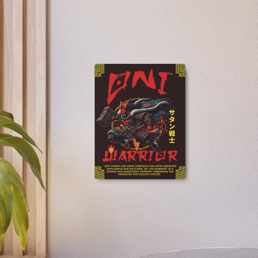 Metal Art Sign - Oni Warrior Japanese Inspired Wall Decor - Eyrian
