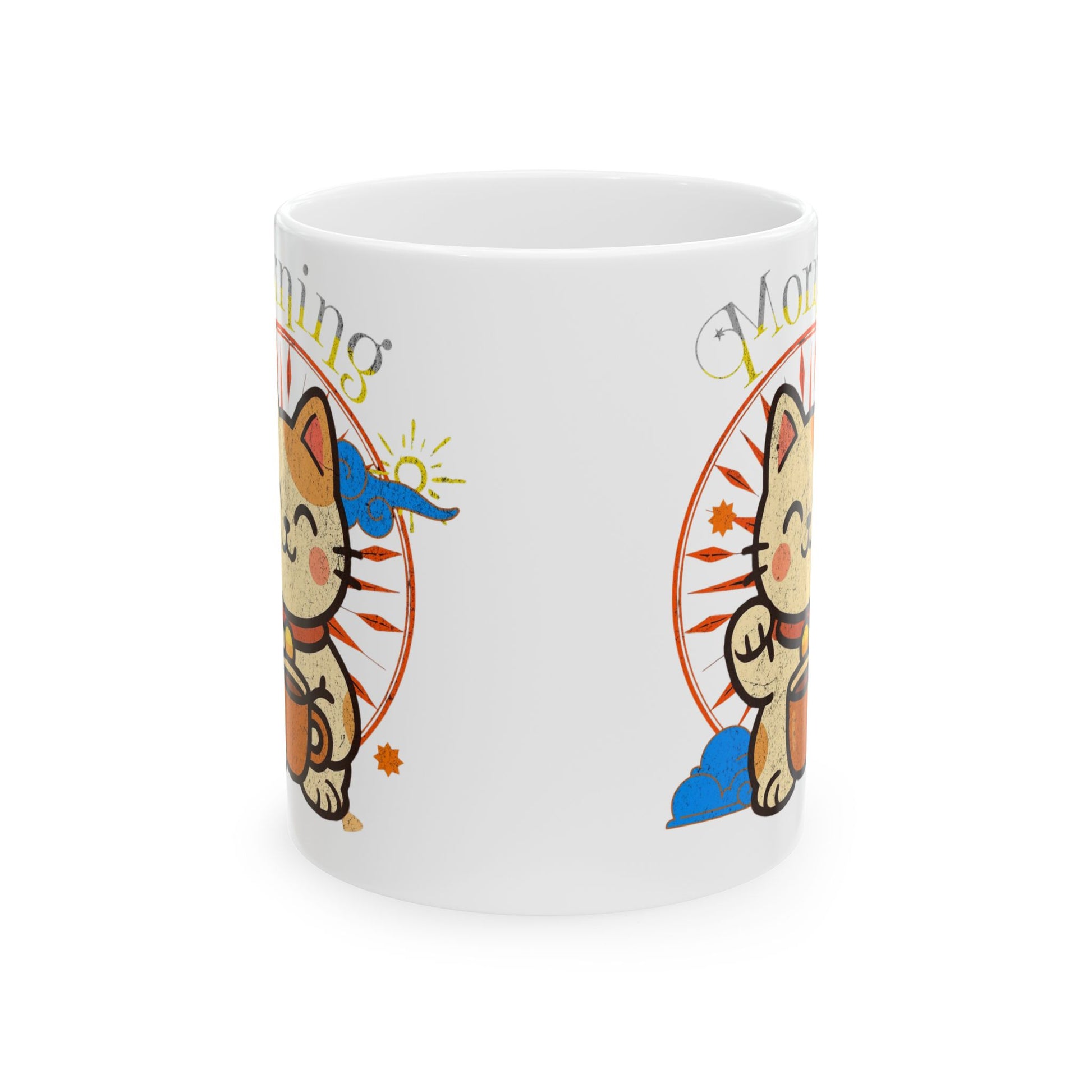 Ceramic Mug - Good Morning Cat Coffee Cup (11oz/15oz) - Eyrian