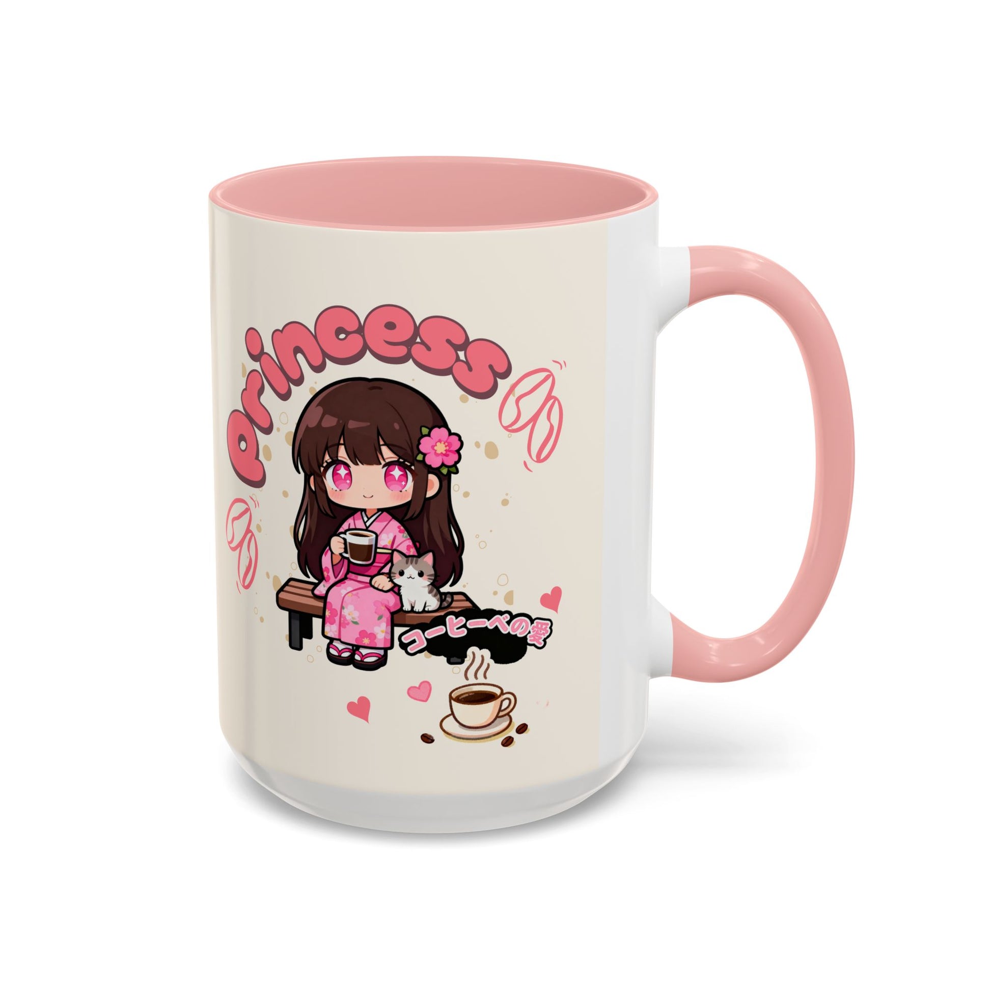 Princess Coffee Mug — Cute Kawaii Girl Design (11/15oz) - TobiBrand
