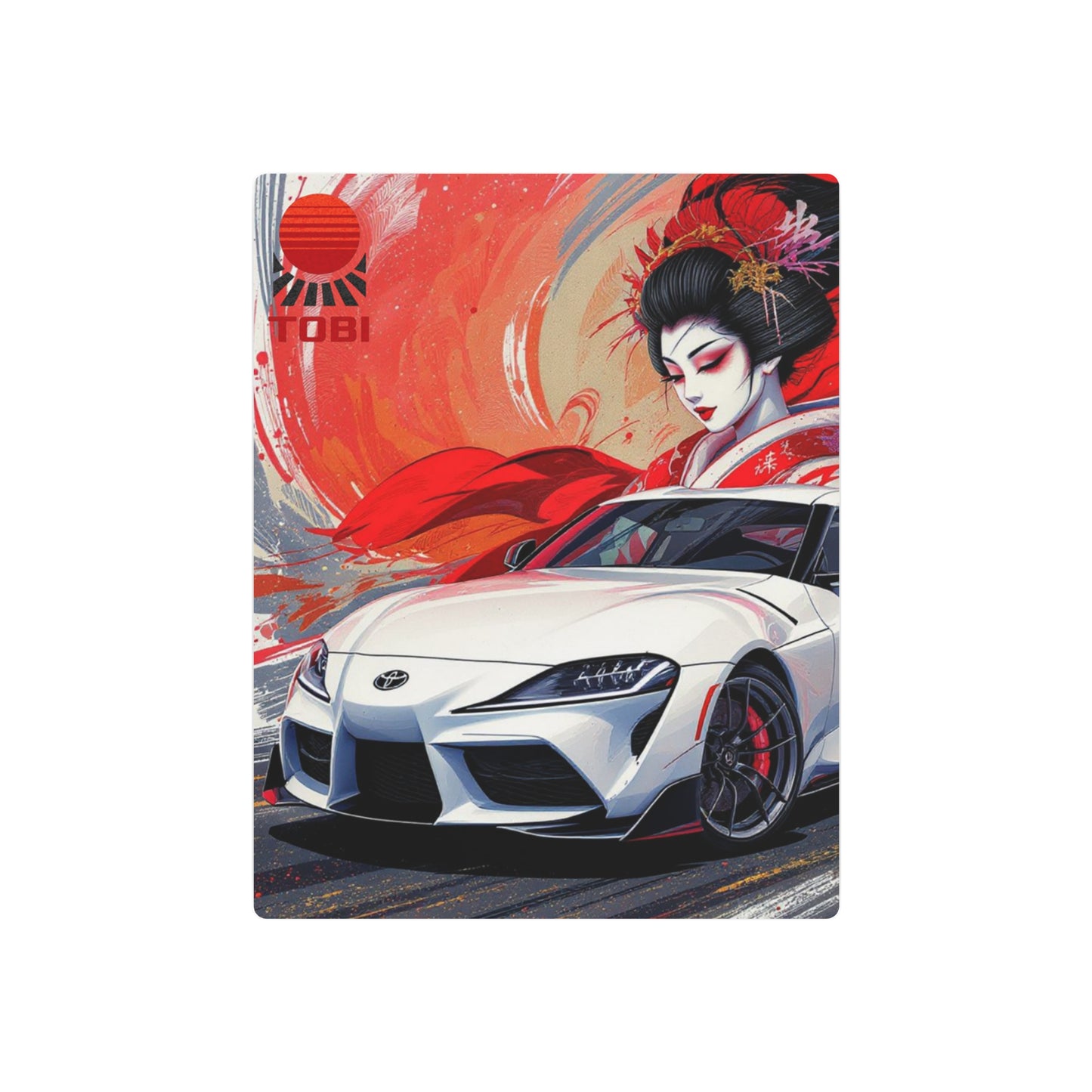 Geisha Supra Metal Art Sign — Japanese Car Racing Wall Decor - Eyrian