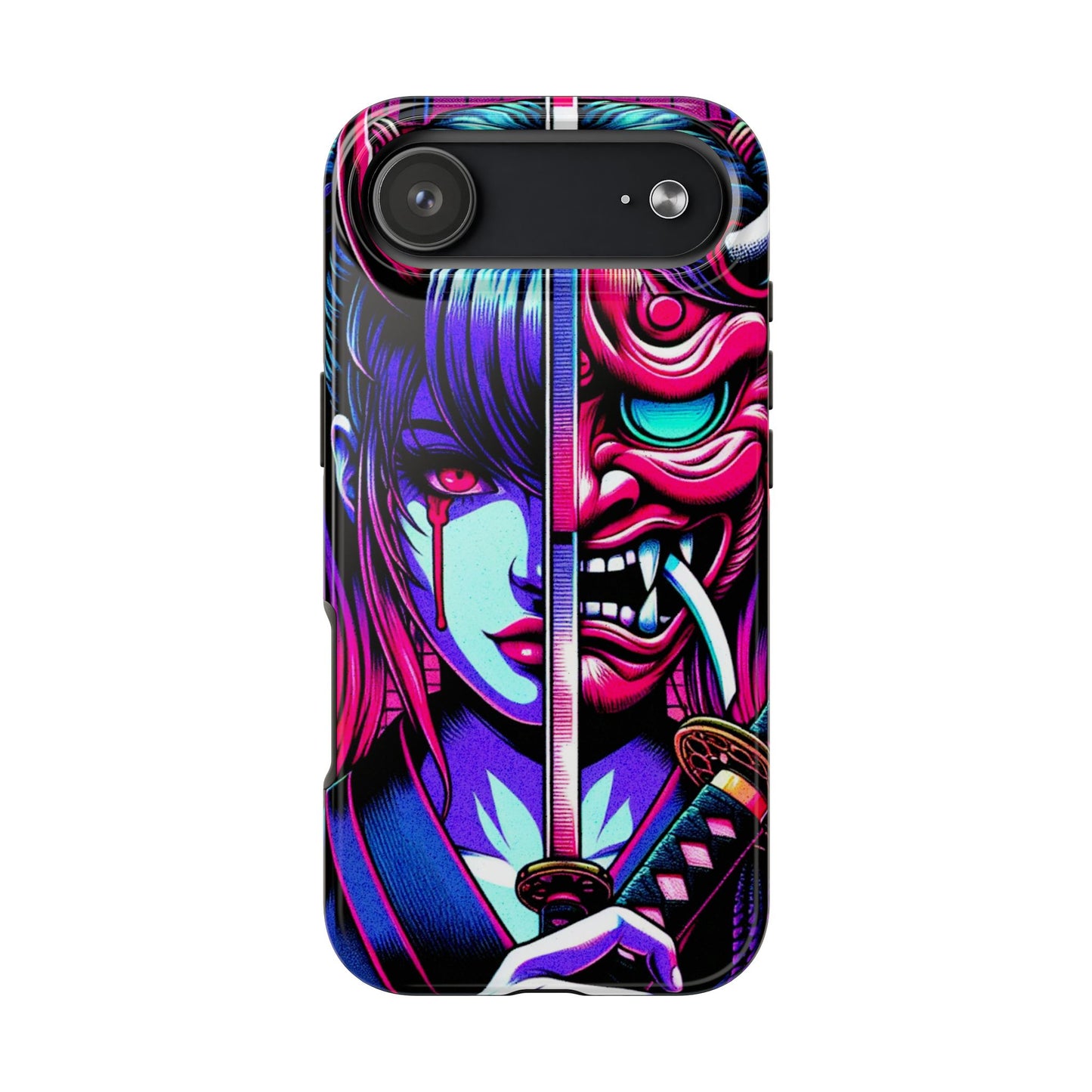 Oni Girl Samurai Phone Case — Protective Japanese Demon Warrior Design - Eyrian