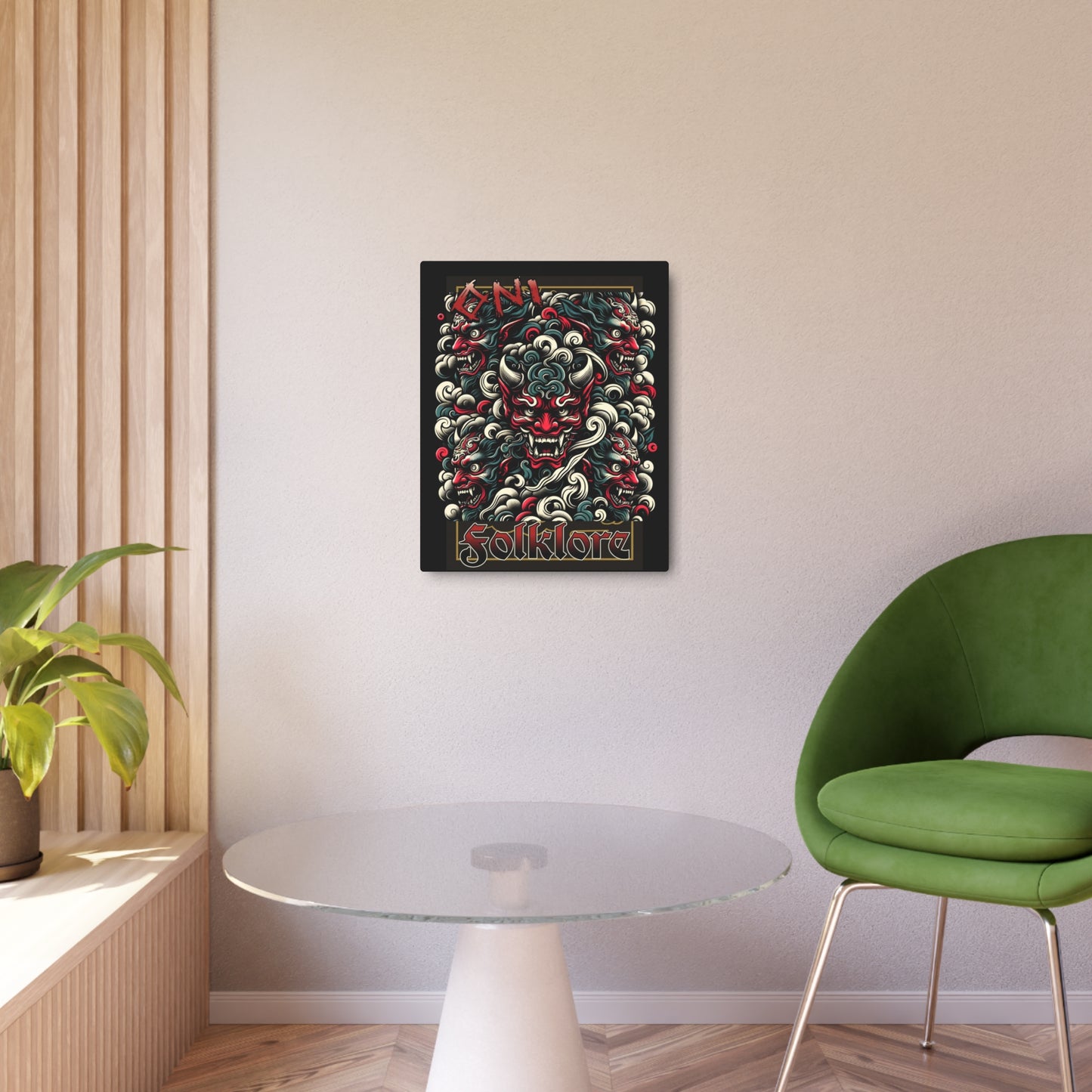 Metal Art Sign - Oni Folklore Wall Decor for Home or Office - Eyrian