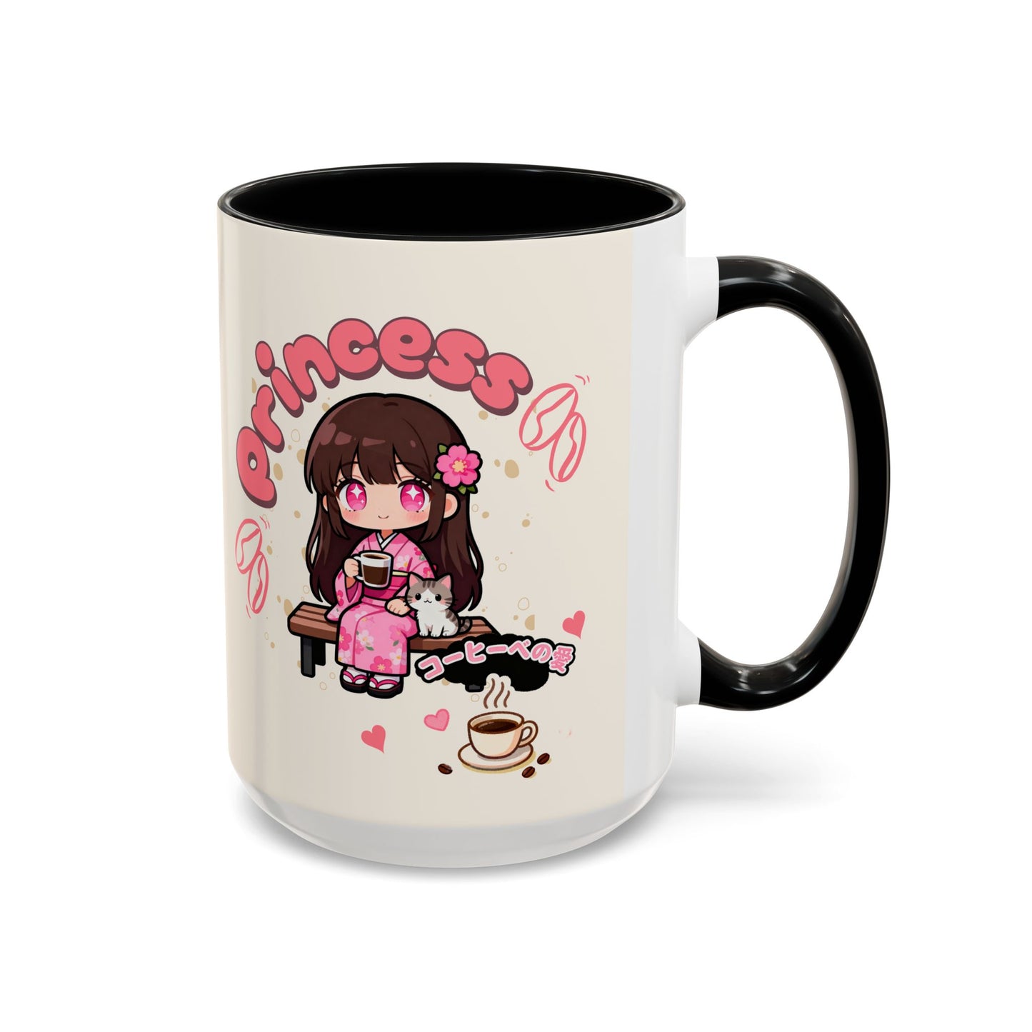 Princess Coffee Mug — Cute Kawaii Girl Design (11/15oz) - TobiBrand