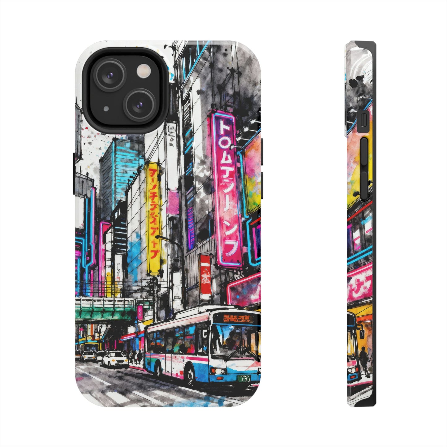 Tokyo City Street Tough Phone Case — Japanese Urban Art iPhone Cover - Eyrian
