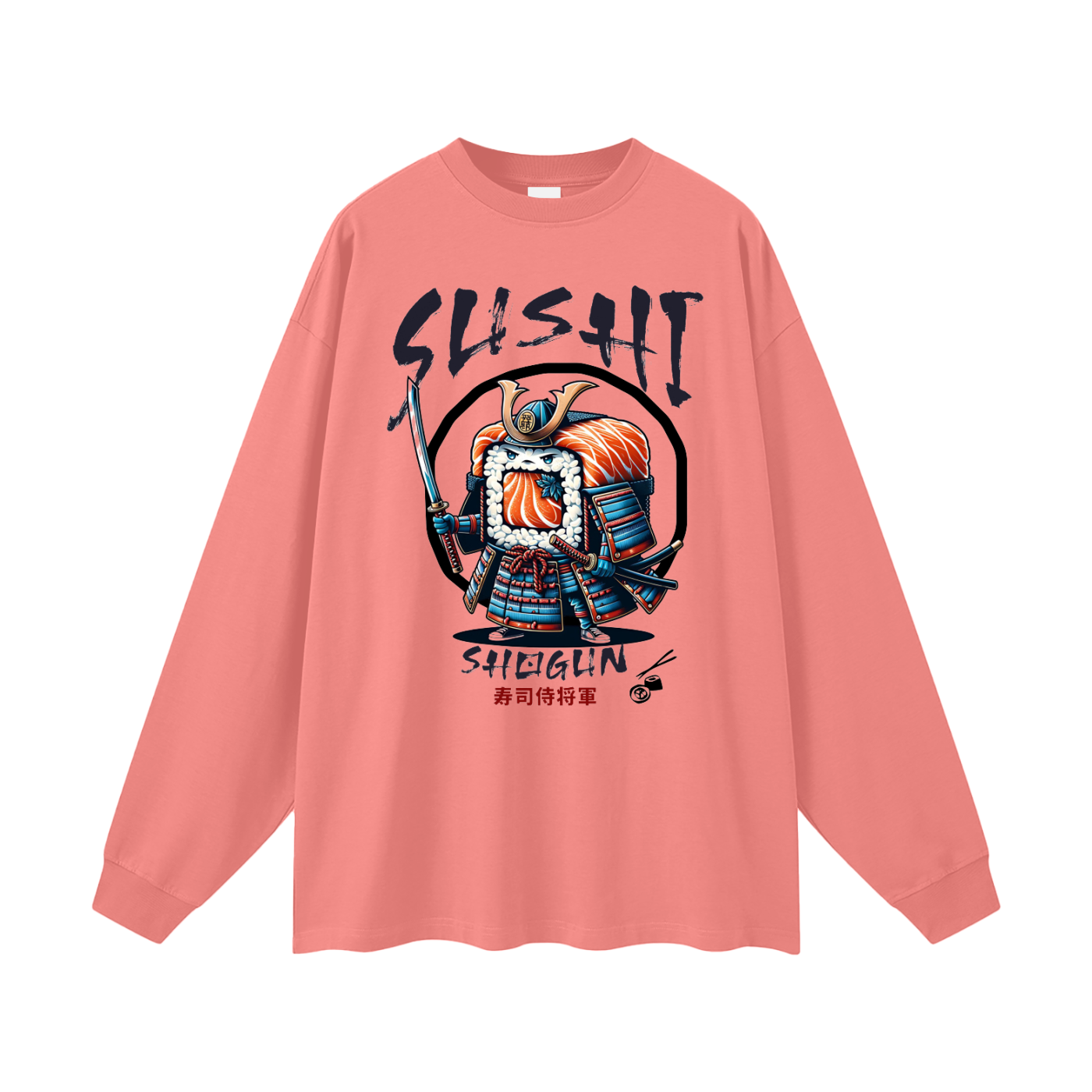 sushi,sushi lover,funny graphic design,japanese food,japanese culture,samurai,Tobi,Shogun,Sushi Shogun,Long Sleeve T-Shirt