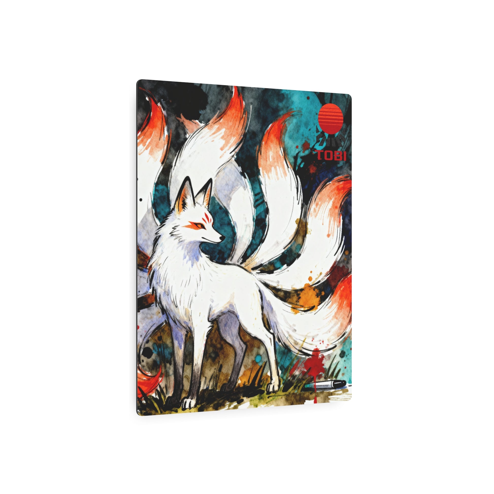 Nine-Tailed Fox Metal Art Sign – Anime-Inspired Kitsune Wall Décor - Eyrian