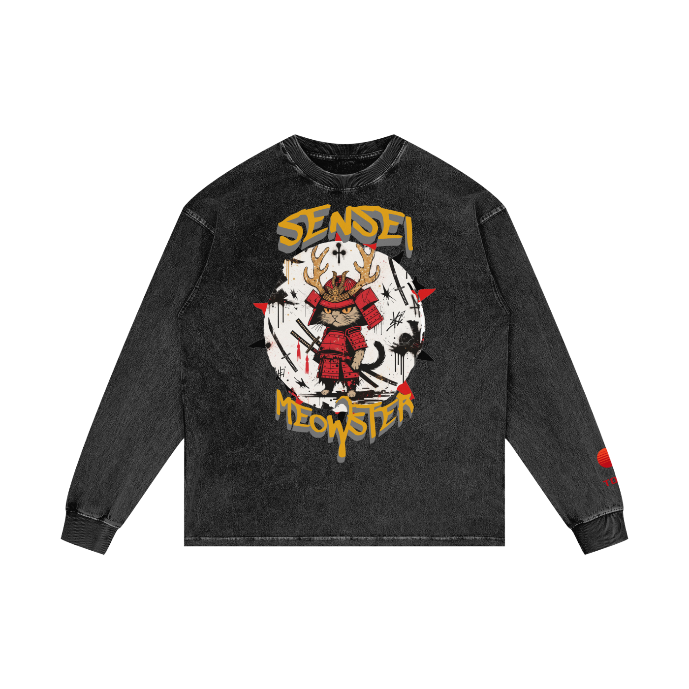 Sensei Meowster - Oversize Long Sleeve T-Shirt - TobiBrand