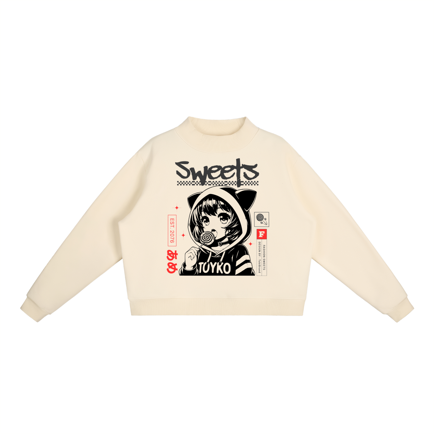 TobiBrand,Sweater,SweatShirt,Sweets,Anime,Japanese Inspired,Lollipop Anime Girl,Japanese