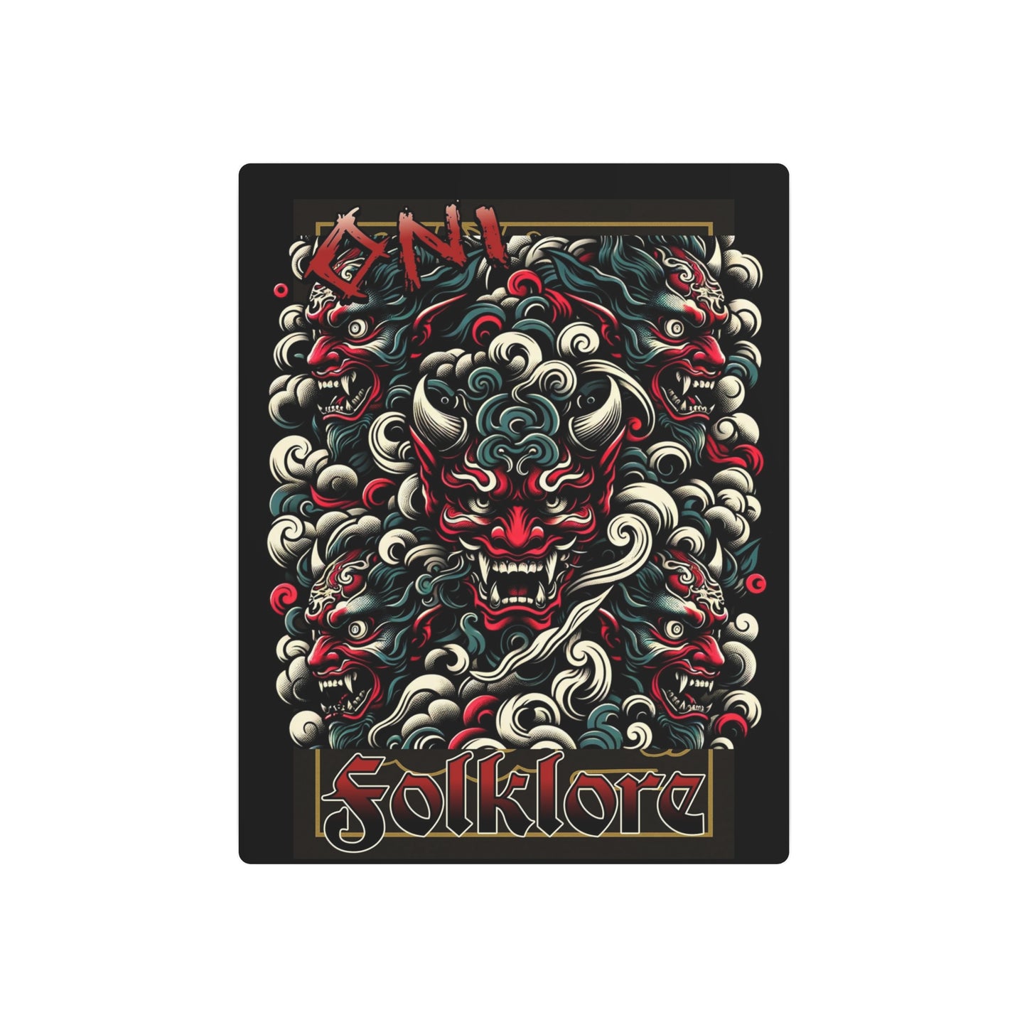 Metal Art Sign - Oni Folklore Wall Decor for Home or Office - Eyrian