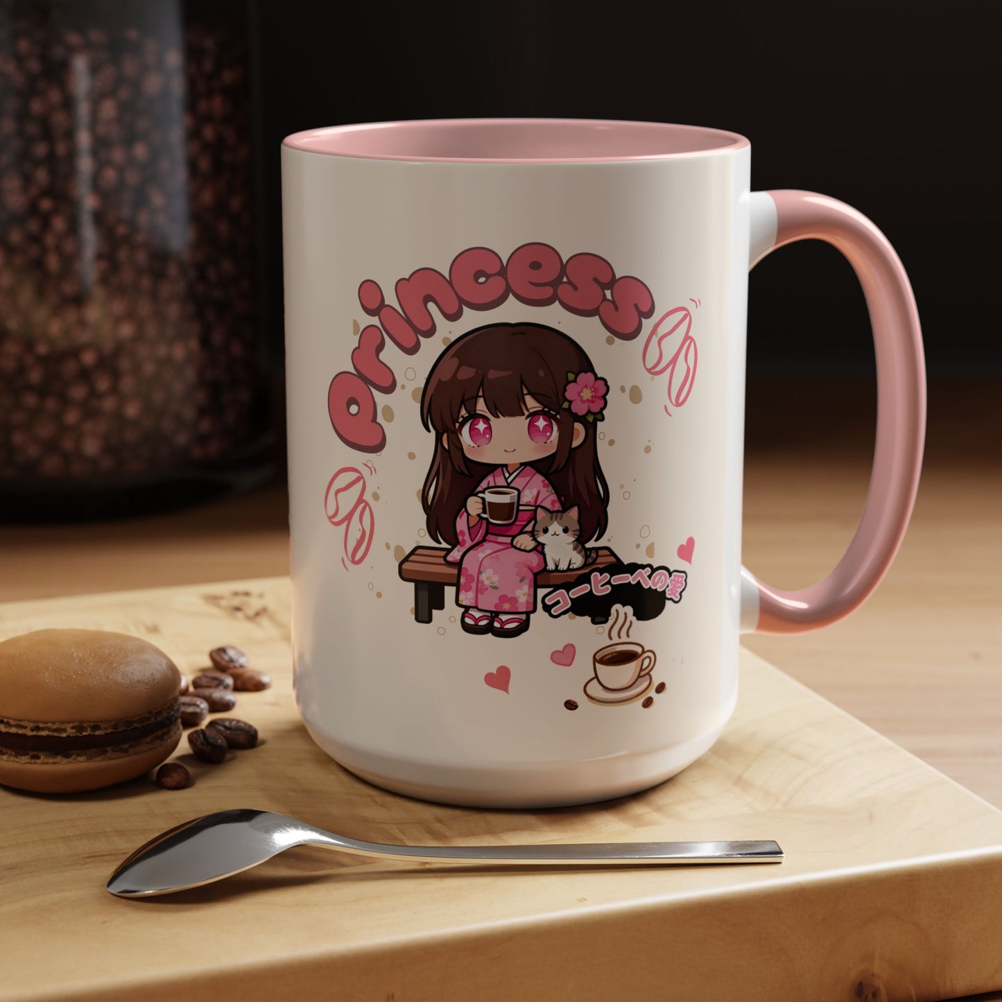 Princess Coffee Mug — Cute Kawaii Girl Design (11/15oz) - TobiBrand