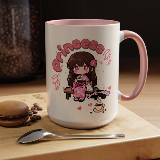 Princess Coffee Mug — Cute Kawaii Girl Design (11/15oz) - TobiBrand