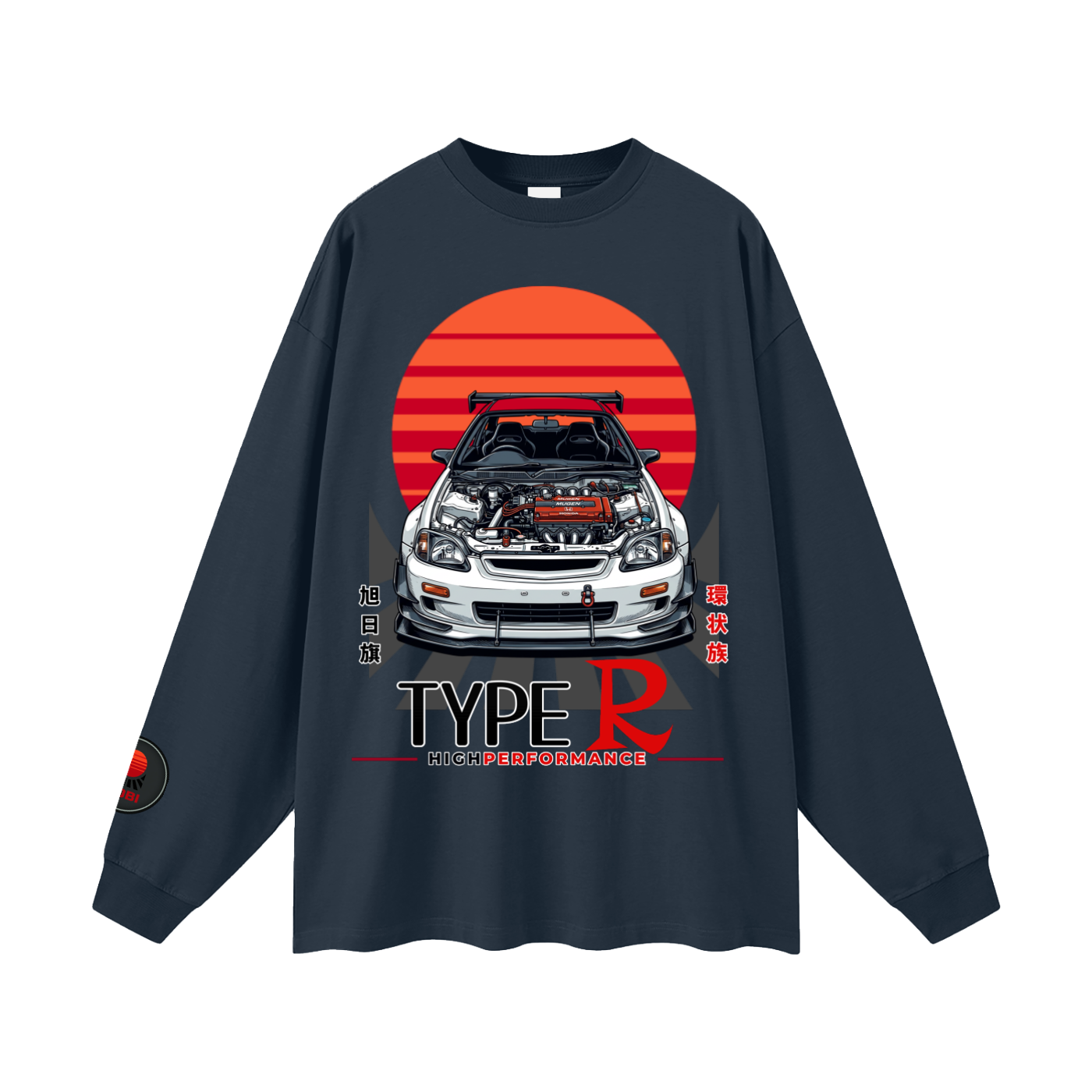 typeR,jdm,tobibrand,cars,anime,japanese,gift,unisex,graphictee,longsleeve,okatu