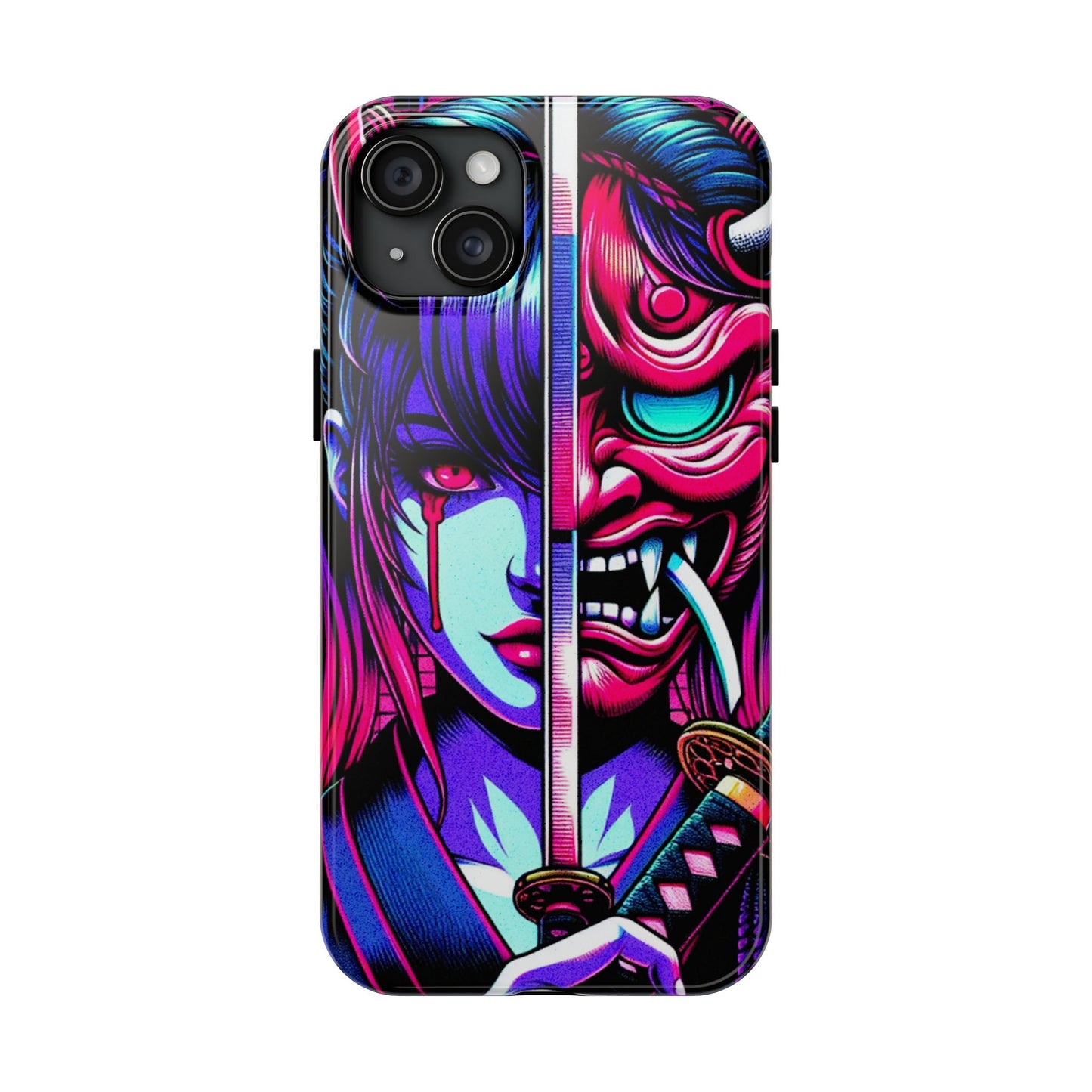 Oni Girl Samurai Phone Case — Protective Japanese Demon Warrior Design - Eyrian