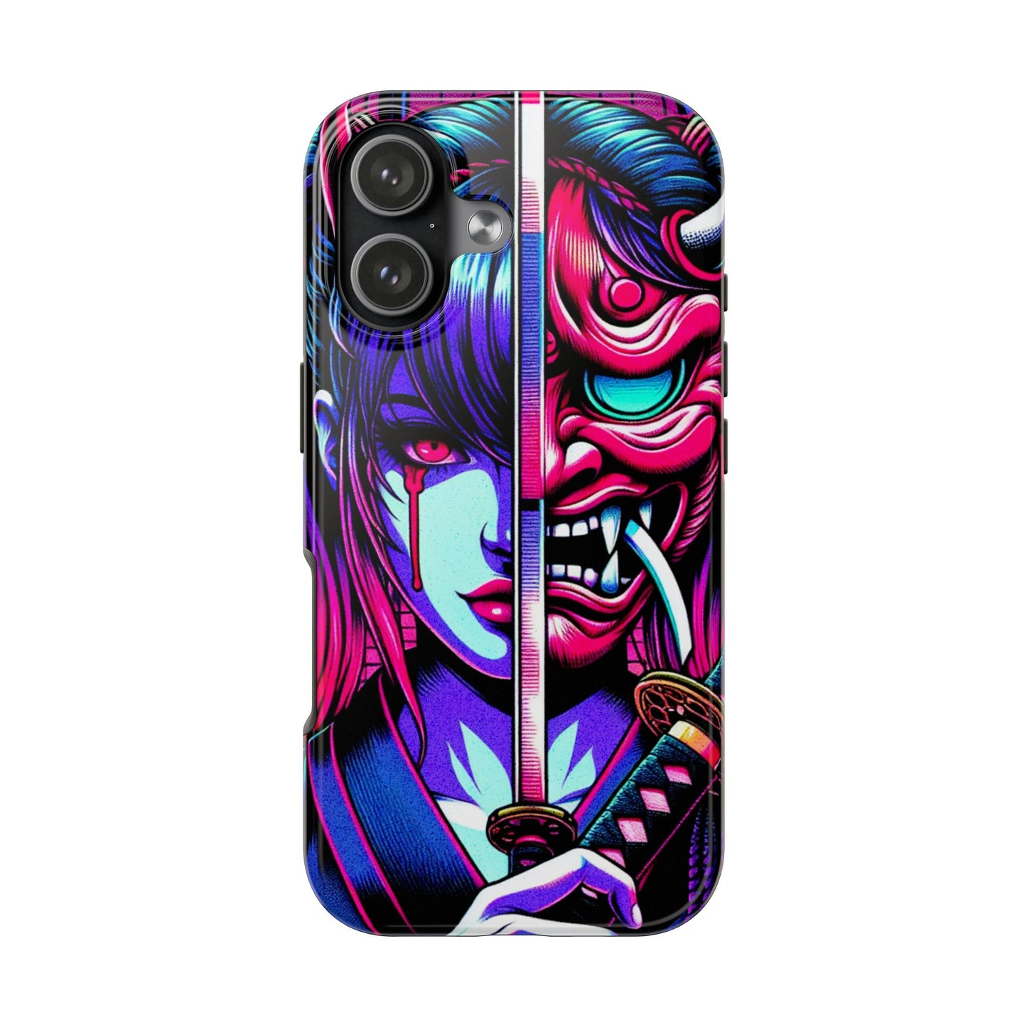Oni Girl Samurai Phone Case — Protective Japanese Demon Warrior Design - Eyrian
