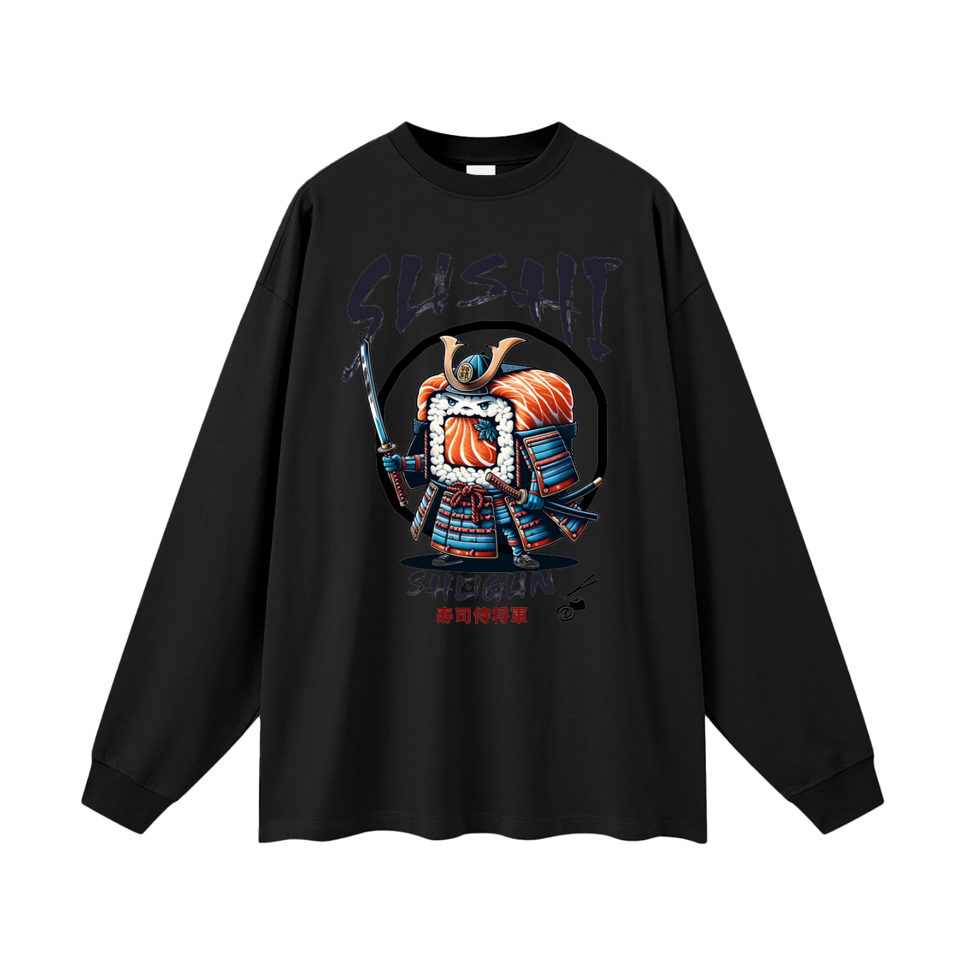 sushi,sushi lover,funny graphic design,japanese food,japanese culture,samurai,Tobi,Shogun,Sushi Shogun,Long Sleeve T-Shirt