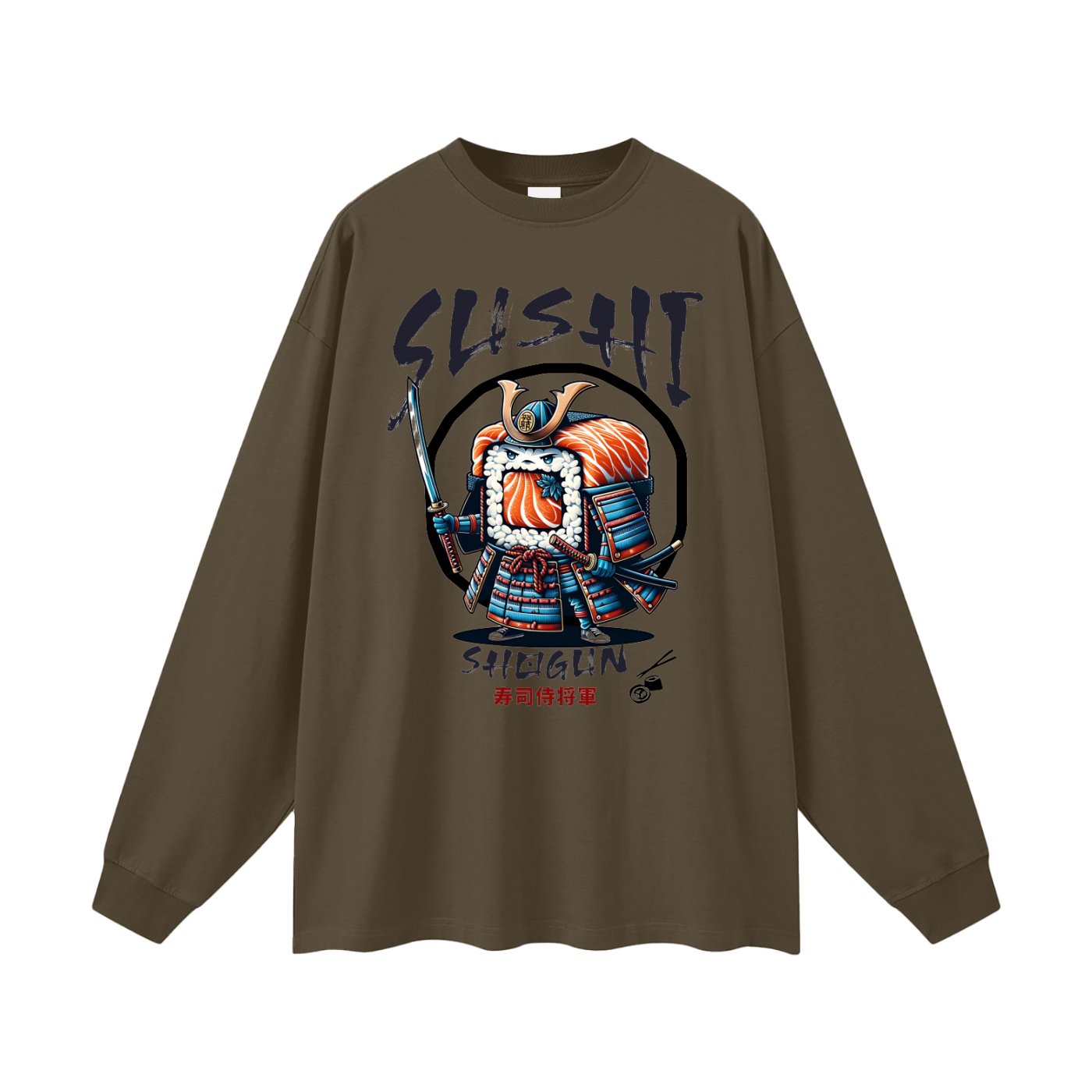 sushi,sushi lover,funny graphic design,japanese food,japanese culture,samurai,Tobi,Shogun,Sushi Shogun,Long Sleeve T-Shirt
