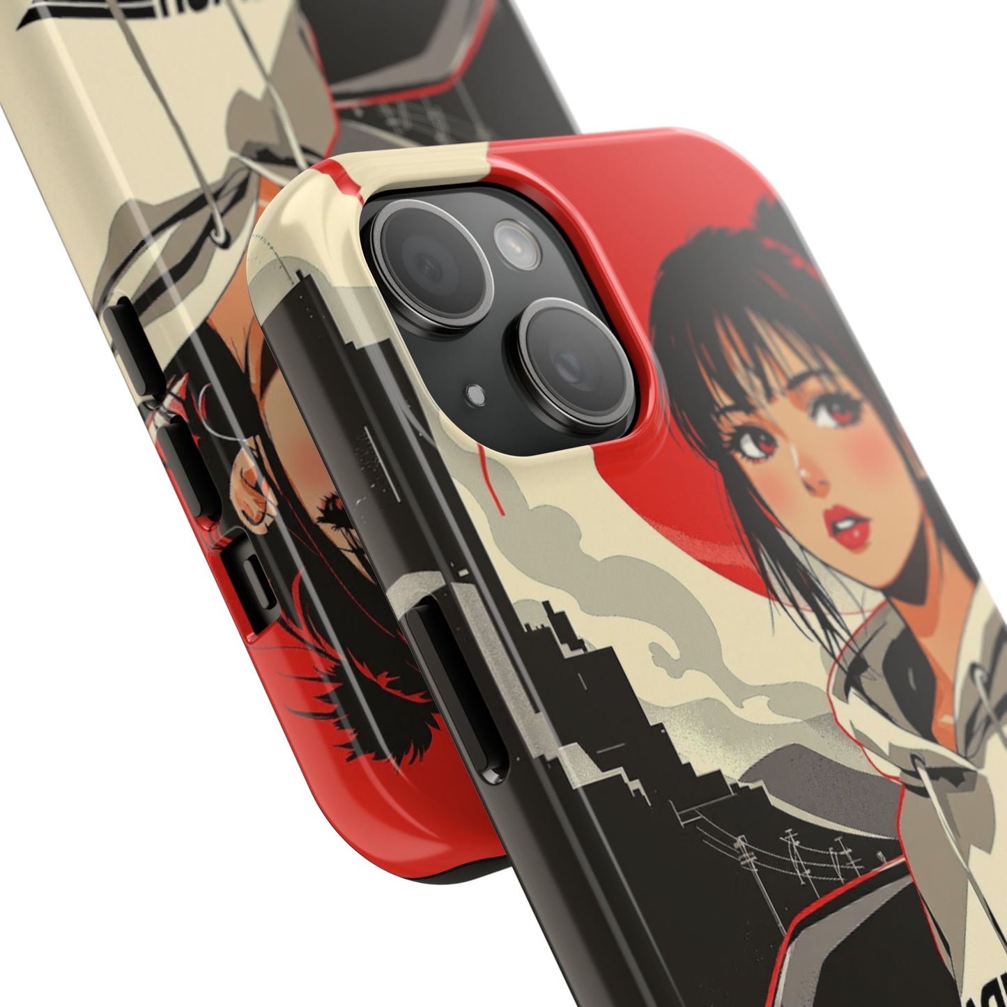 Anime Girl Racing Phone Case — Red Sun Aesthetic Tough Phone Case - Eyrian