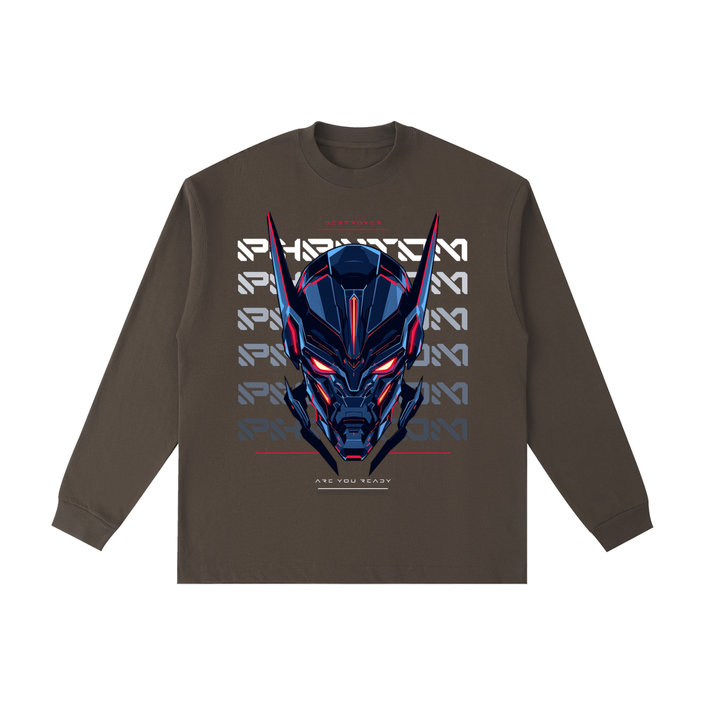 Robot,TobiBrand,Long Sleeve Graphic Tee,Phantom Destroyer,Gift for Him,Gift for Her,Cool T-Shirt,Anime Graphic