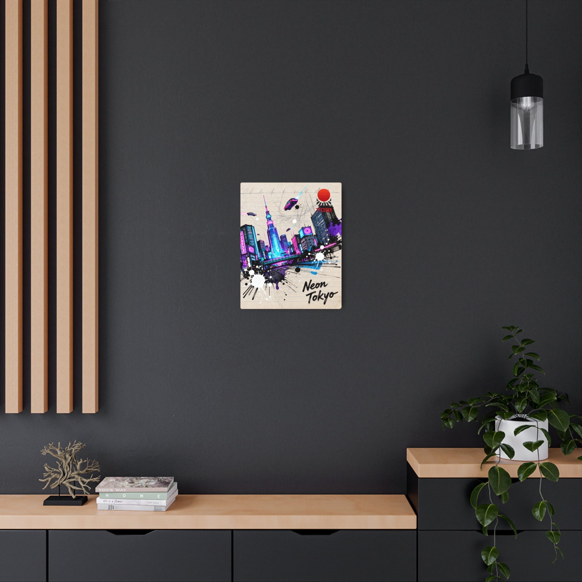 Neon Tokyo Metal Art Sign — Retro Cyberpunk City Wall Decor - Eyrian