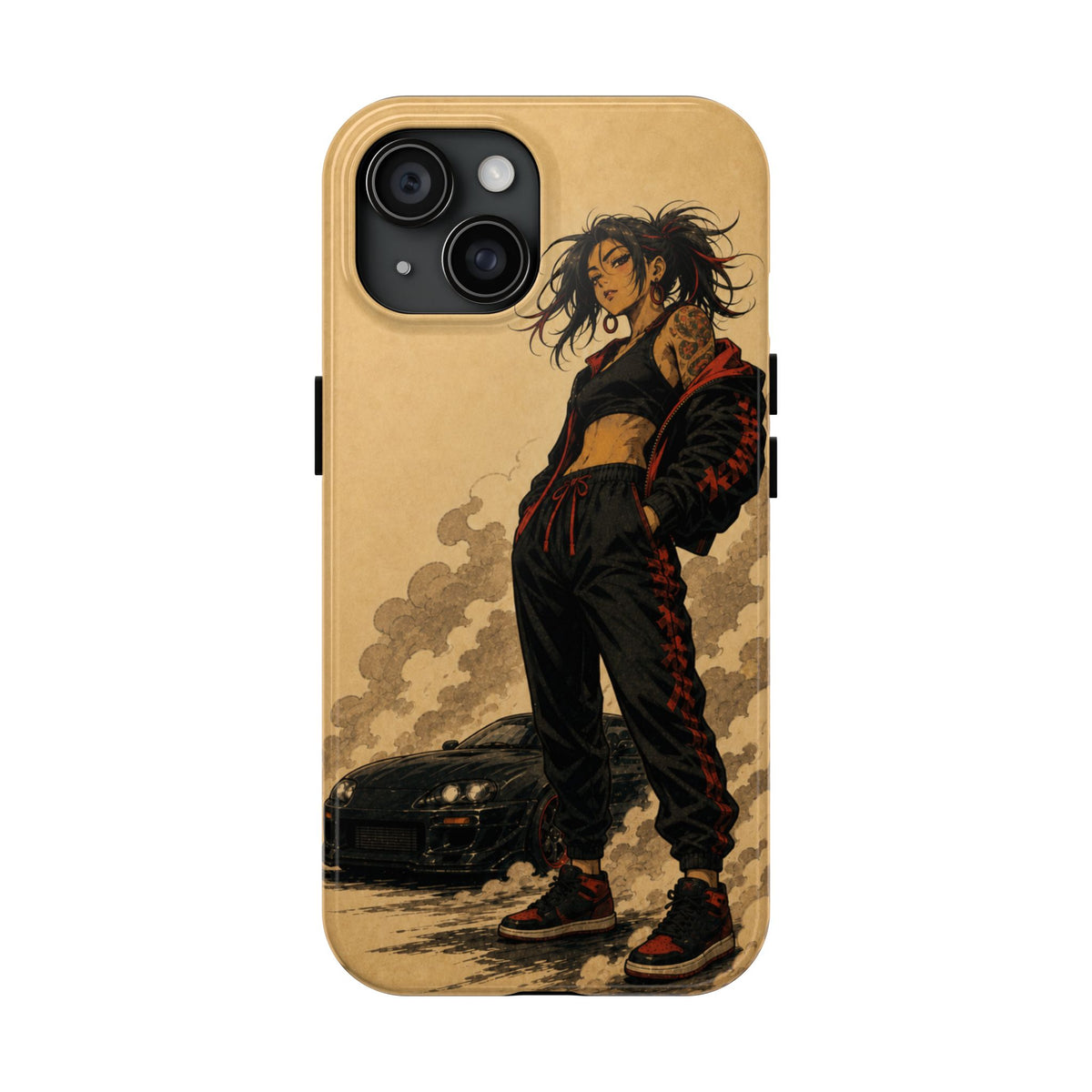 Street Racer Girl Tough Phone Case — Anime-Inspired Protective iPhone Cover - TobiBrand