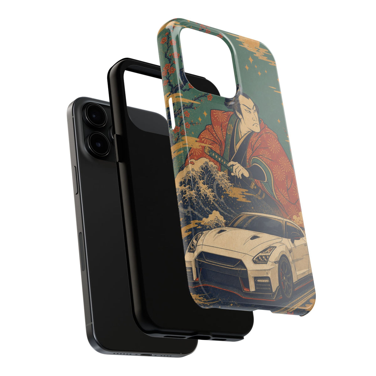 Samurai & GT-R Tough Phone Case — Japanese Wave Art Phone Case - TobiBrand