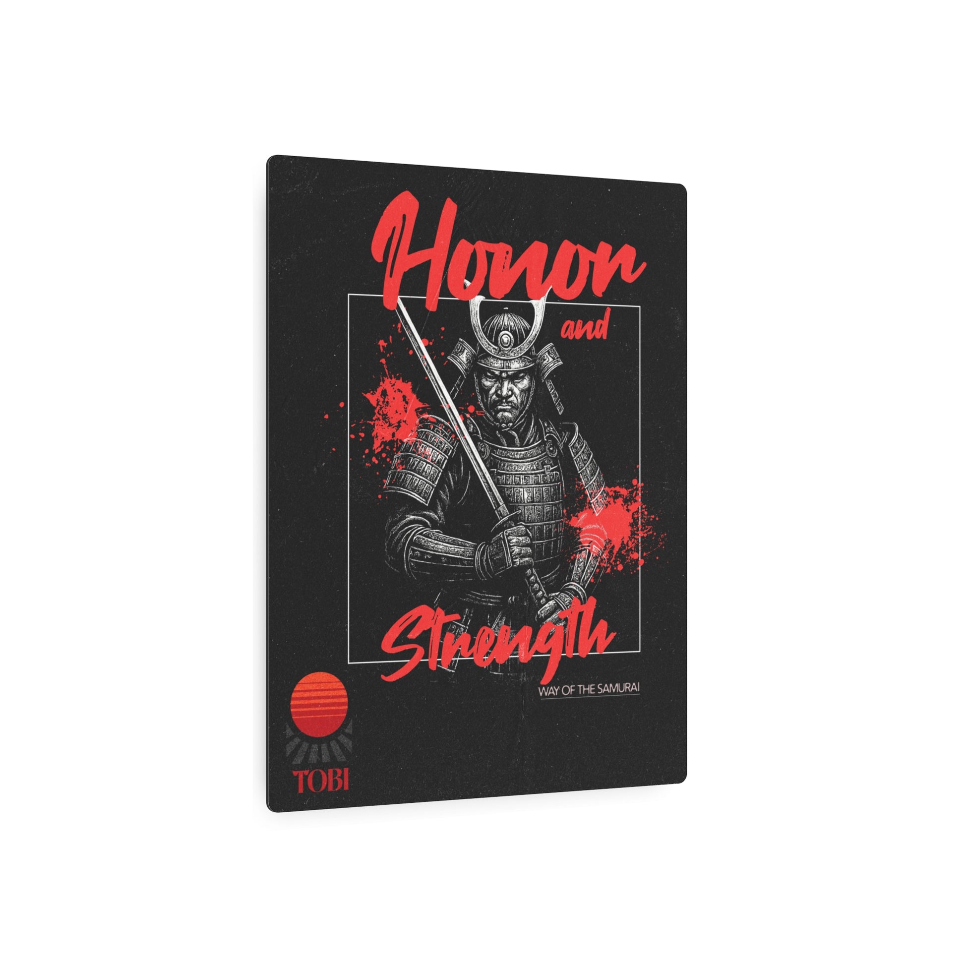 Samurai Metal Art Sign — Honor and Strength Wall Decor - Eyrian
