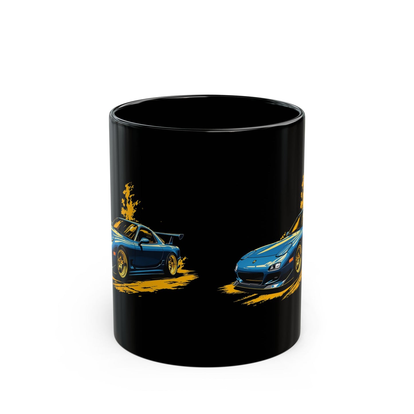 Blue RX-7 Car Mug — Ceramic Black 11oz & 15oz (Car Enthusiast Gift) - Eyrian