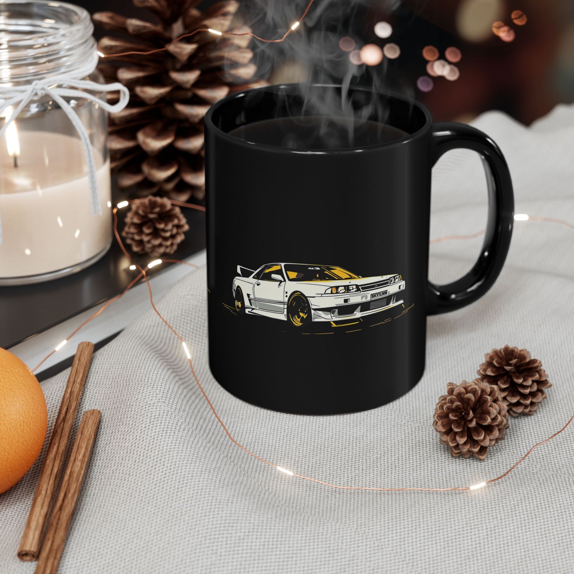 Skyline R32 Coffee Mug — Classic JDM Sports Car Black Ceramic Mug - TobiBrand