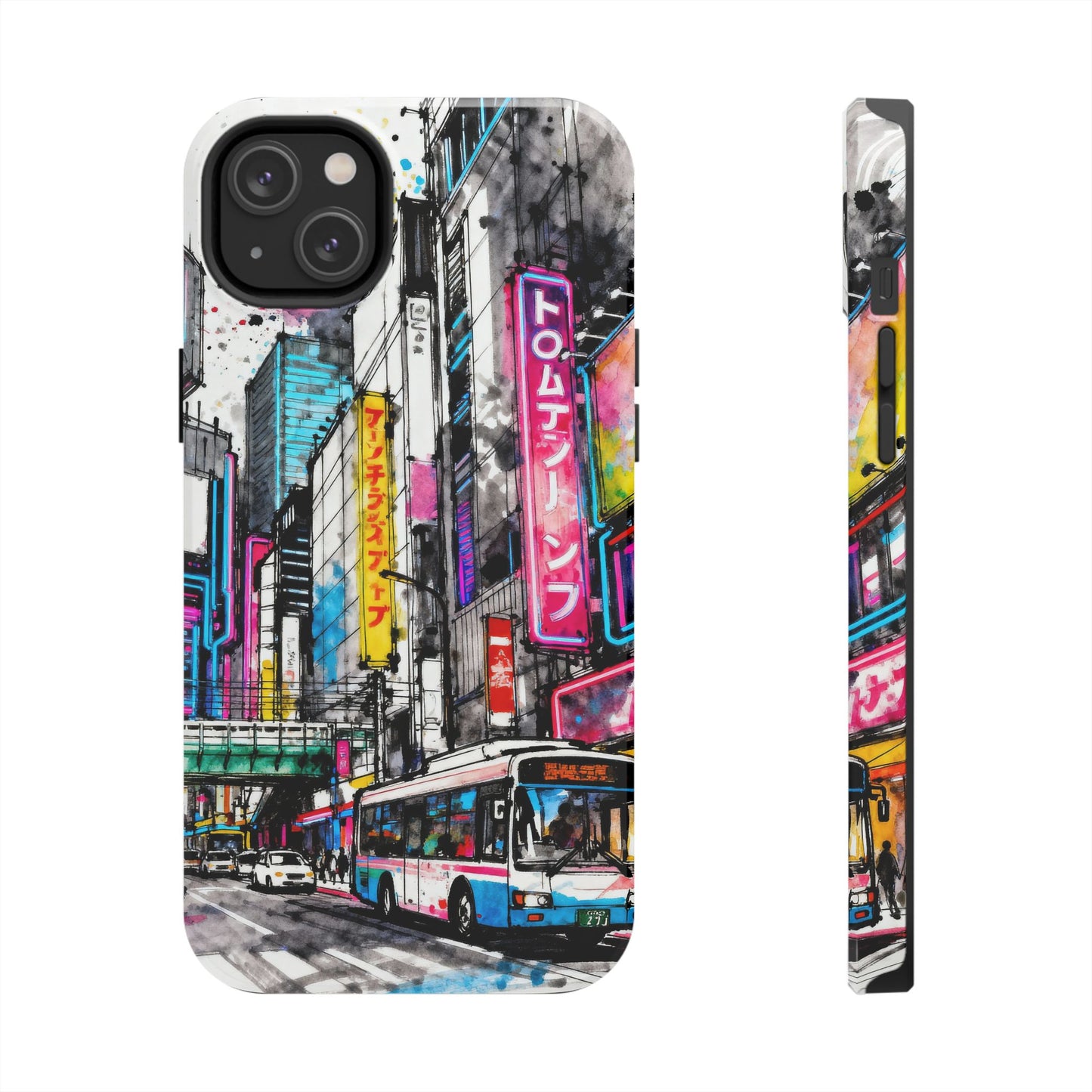 Tokyo City Street Tough Phone Case — Japanese Urban Art iPhone Cover - Eyrian