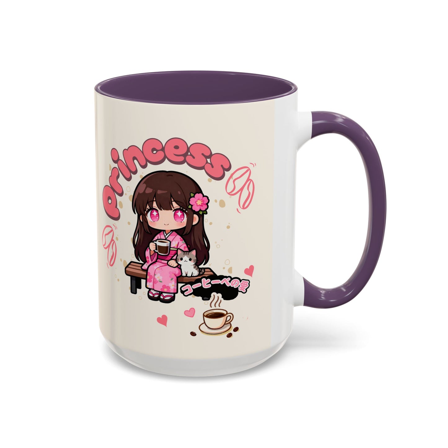 Princess Coffee Mug — Cute Kawaii Girl Design (11/15oz) - TobiBrand