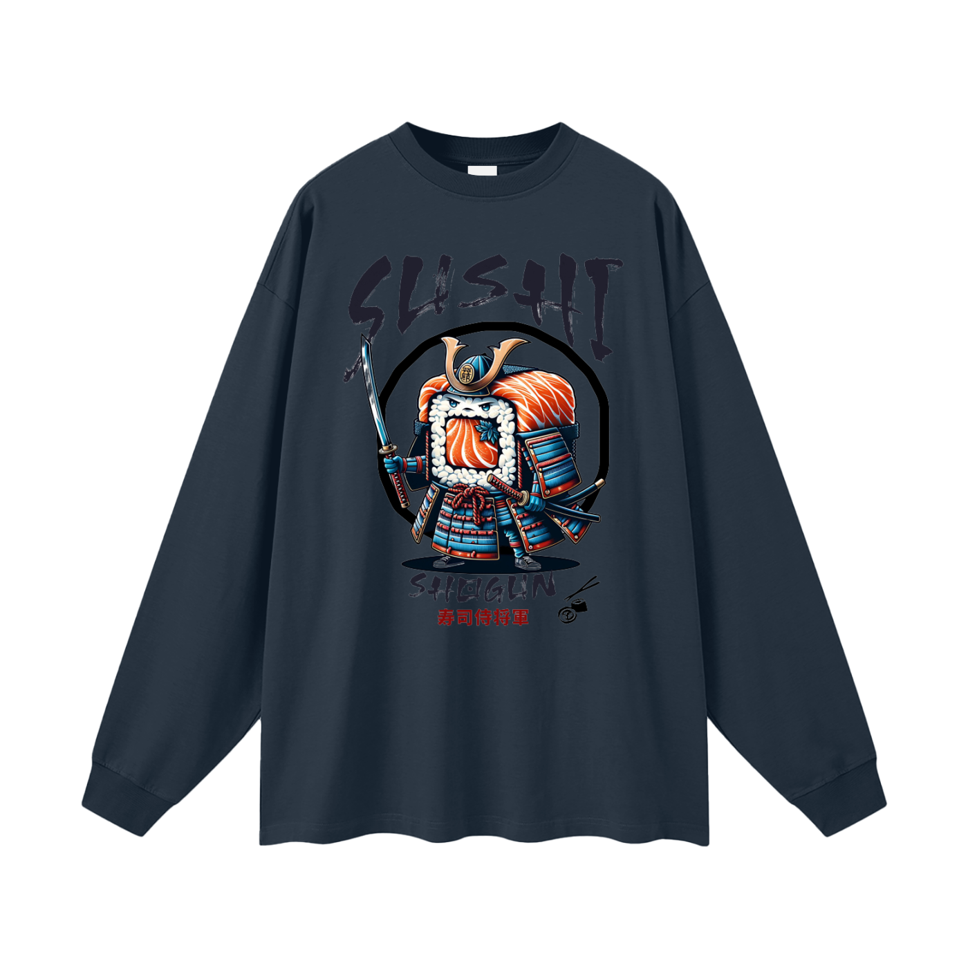 sushi,sushi lover,funny graphic design,japanese food,japanese culture,samurai,Tobi,Shogun,Sushi Shogun,Long Sleeve T-Shirt