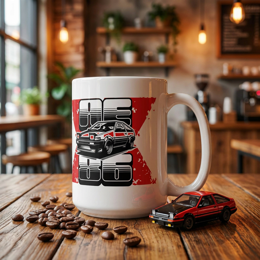 AE86 Drift Car Ceramic Mug — Retro JDM Racing Coffee Cup (11oz/15oz) - TobiBrand