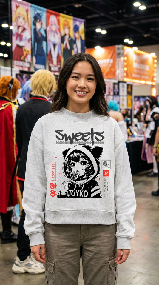 Anime Design Sweets - Neck Crew Sweatshirt - TobiBrand