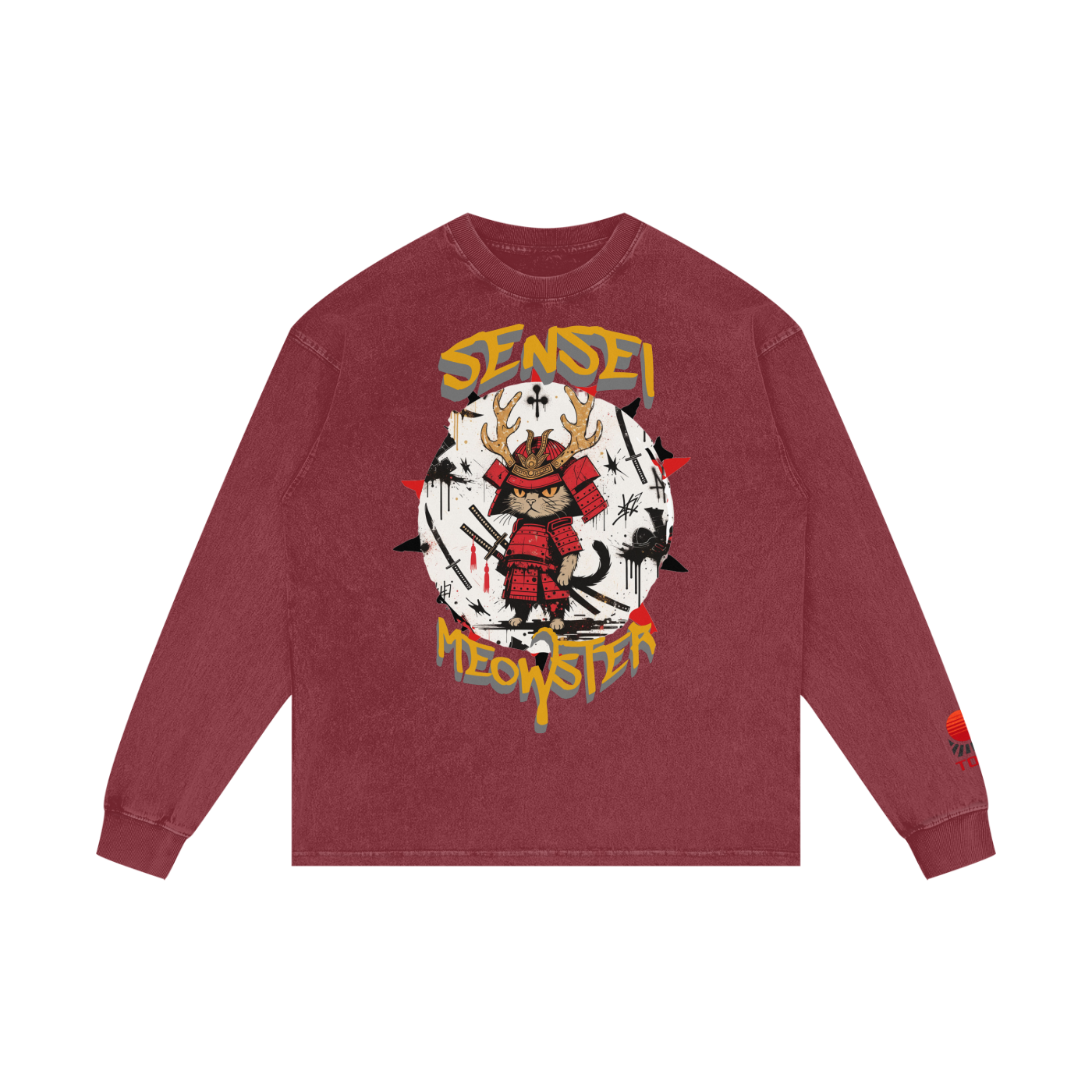 Sensei Meowster - Oversize Long Sleeve T-Shirt - TobiBrand