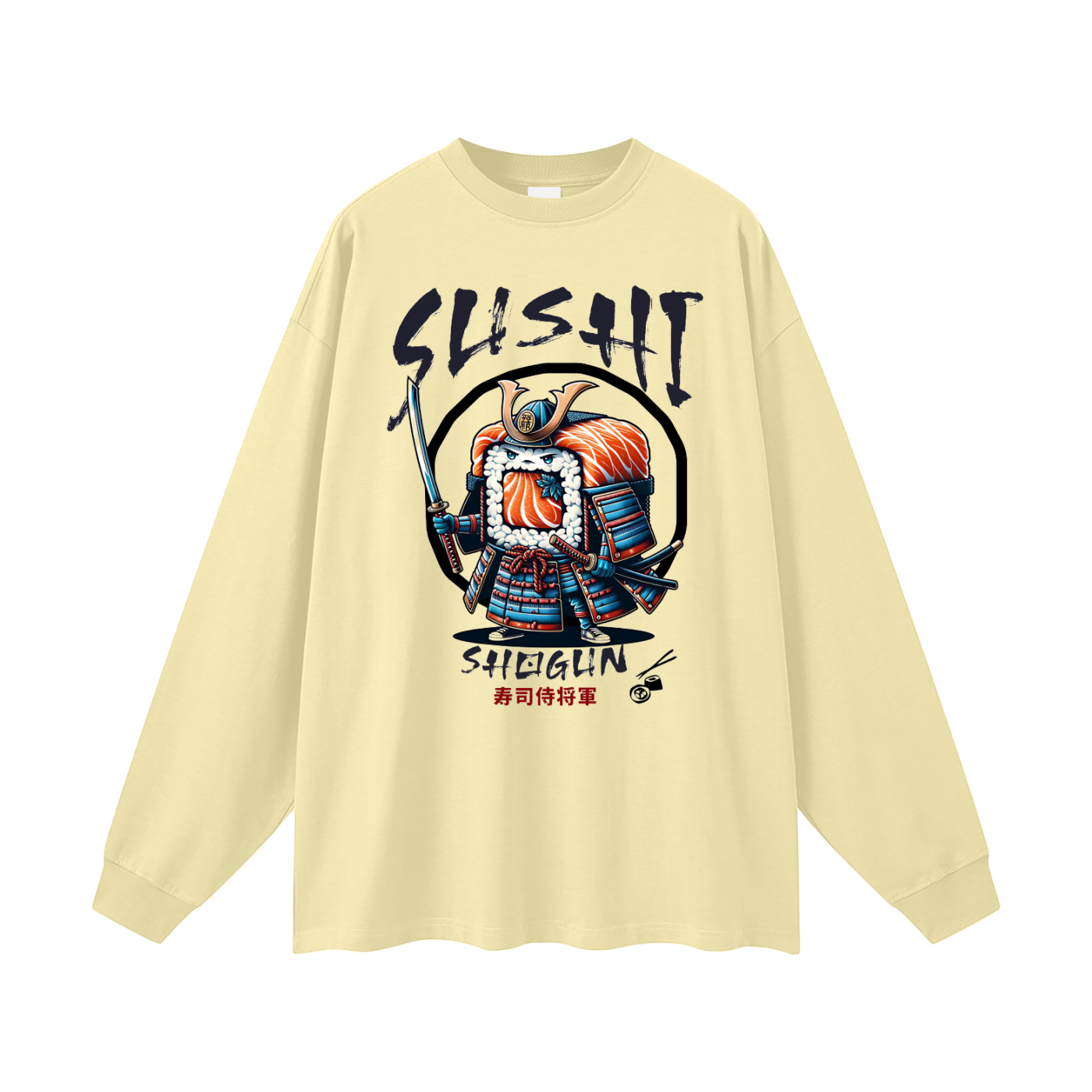 sushi,sushi lover,funny graphic design,japanese food,japanese culture,samurai,Tobi,Shogun,Sushi Shogun,Long Sleeve T-Shirt